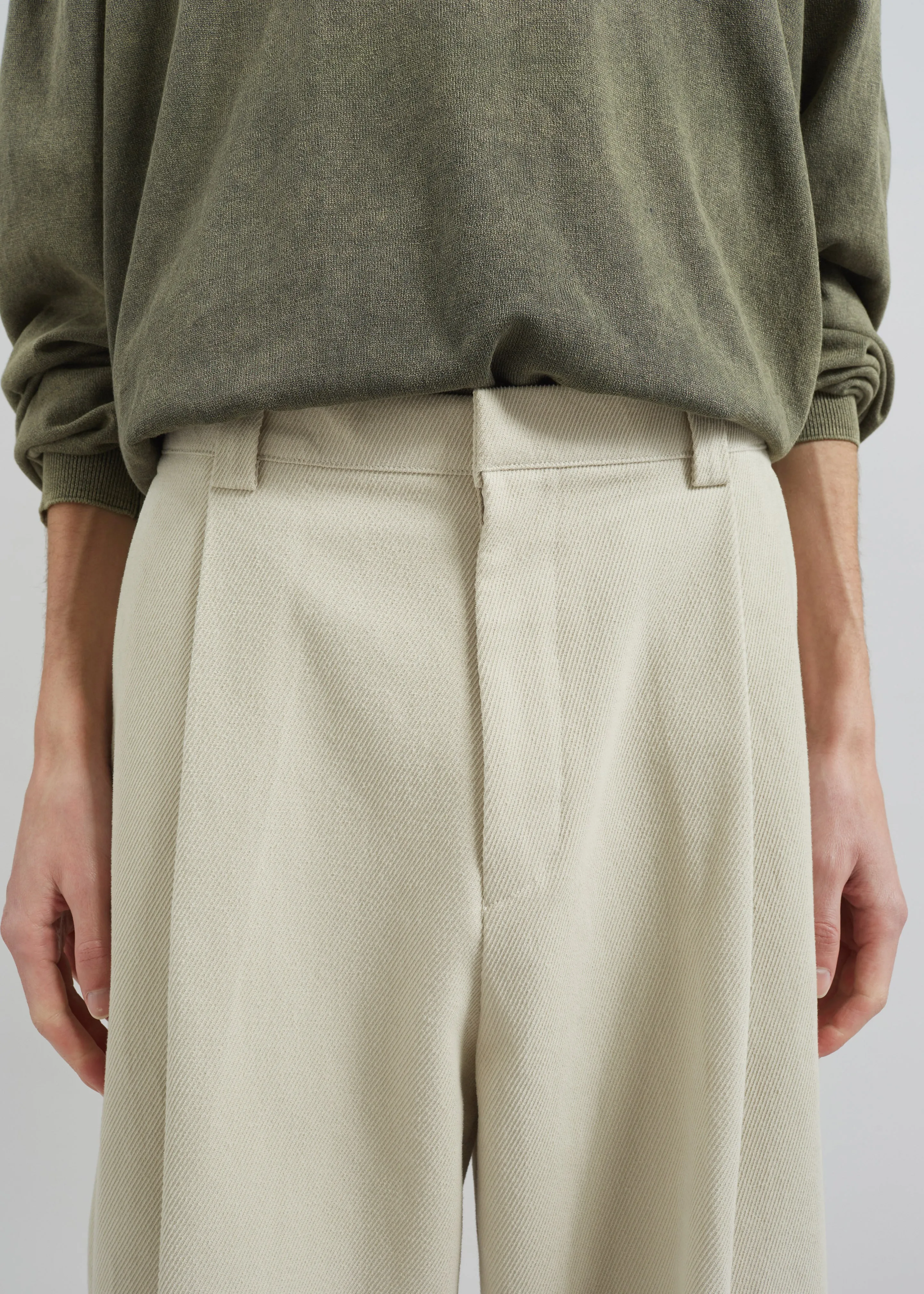 Borken Pleated Twill Pants - Ivory sold by Frankie Shop product image thumbnail 2