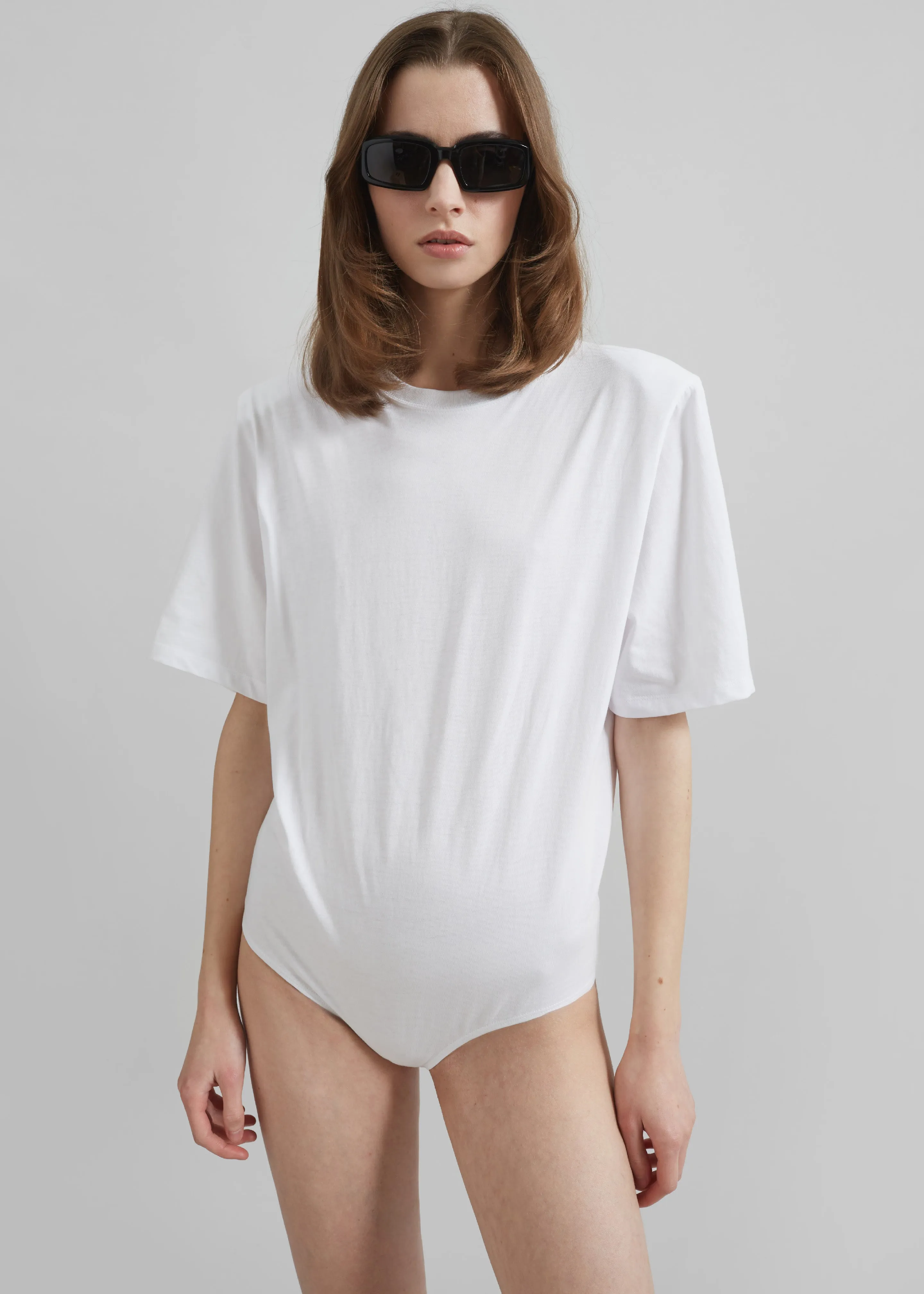 Meida Padded T-Shirt Bodysuit - White sold by Frankie Shop product image thumbnail 3