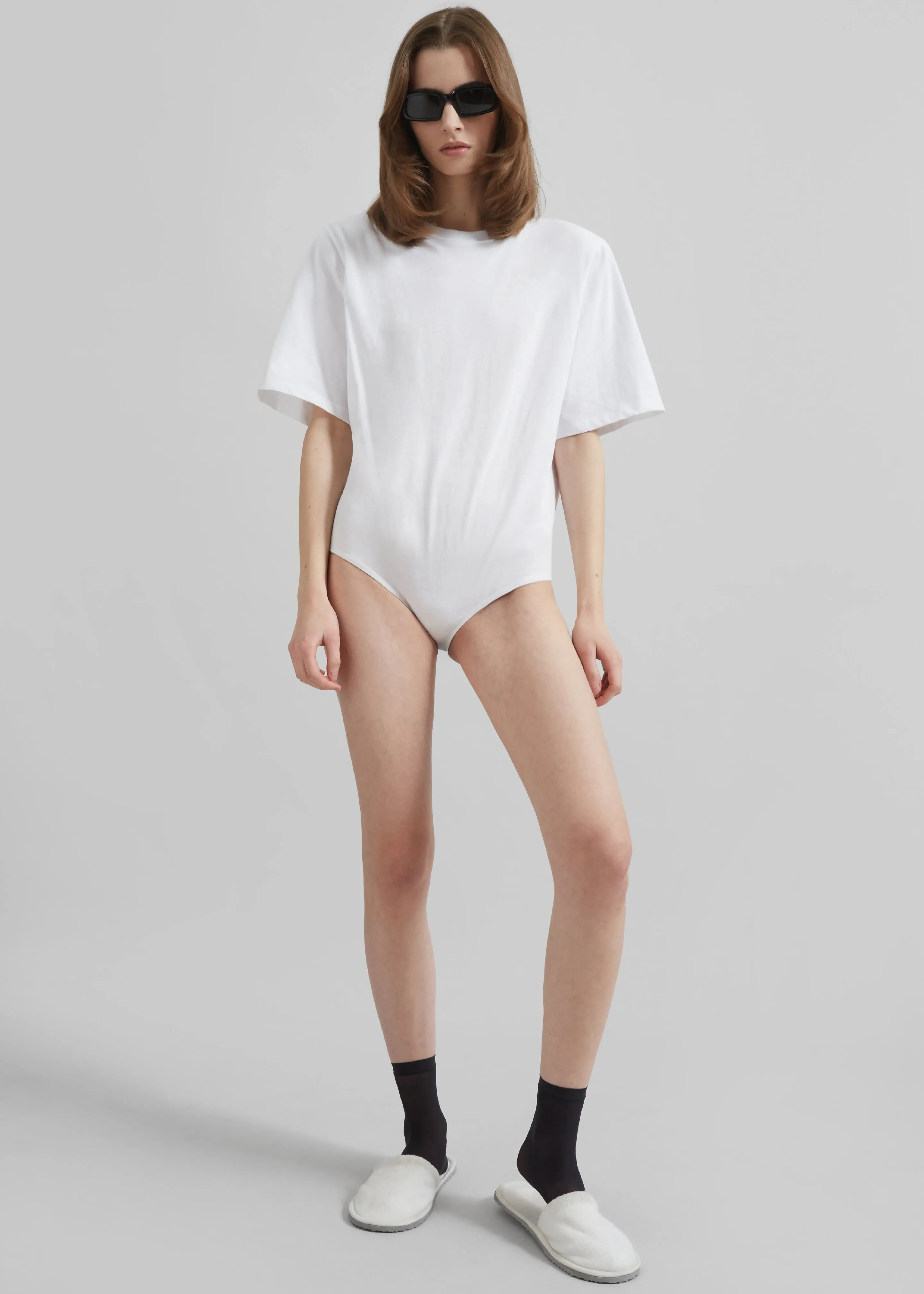 Meida Padded T-Shirt Bodysuit - White sold by Frankie Shop