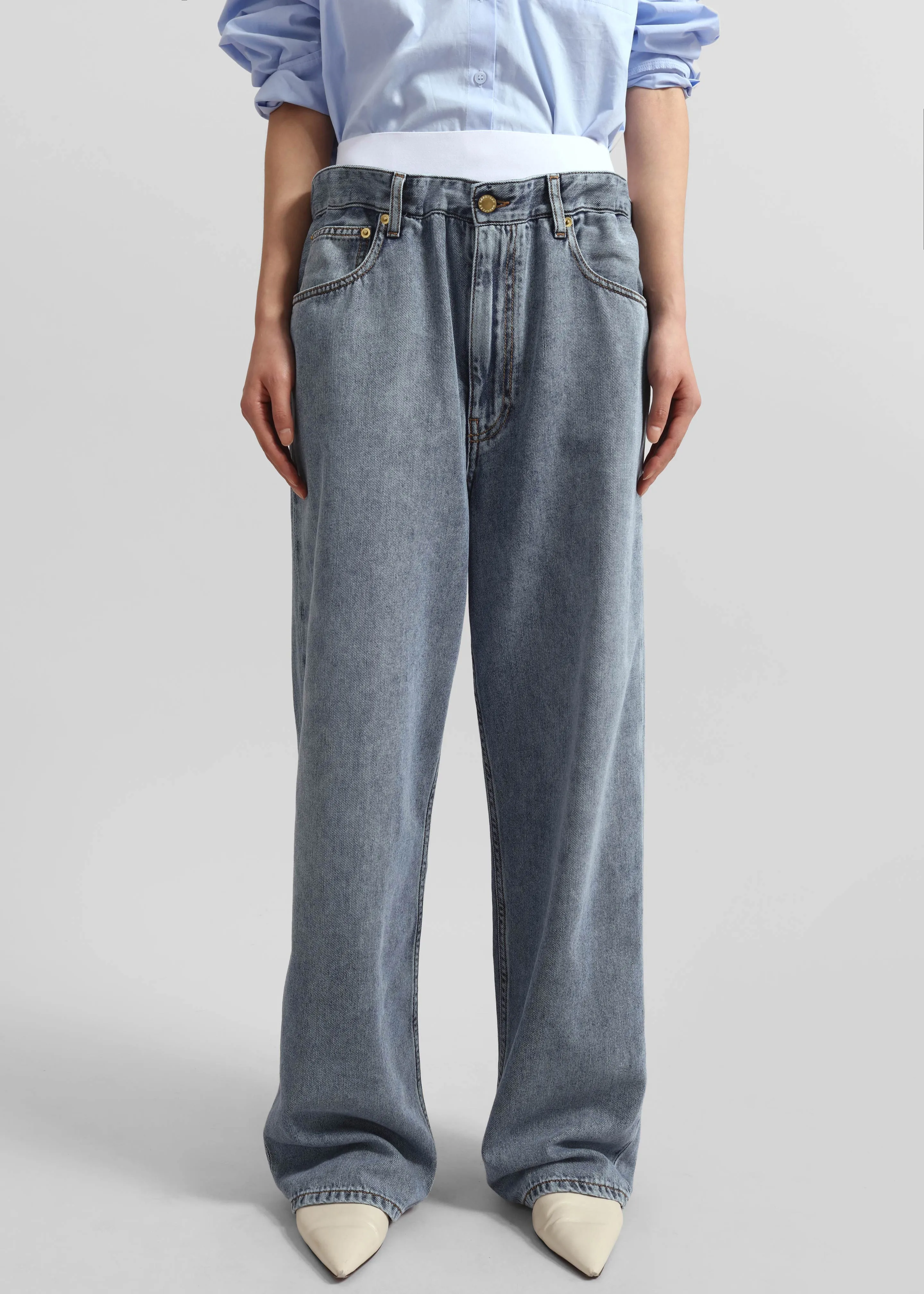 Darkpark Jane Elastic Waist Denim - San Fran Blue sold by Frankie Shop product image thumbnail 3