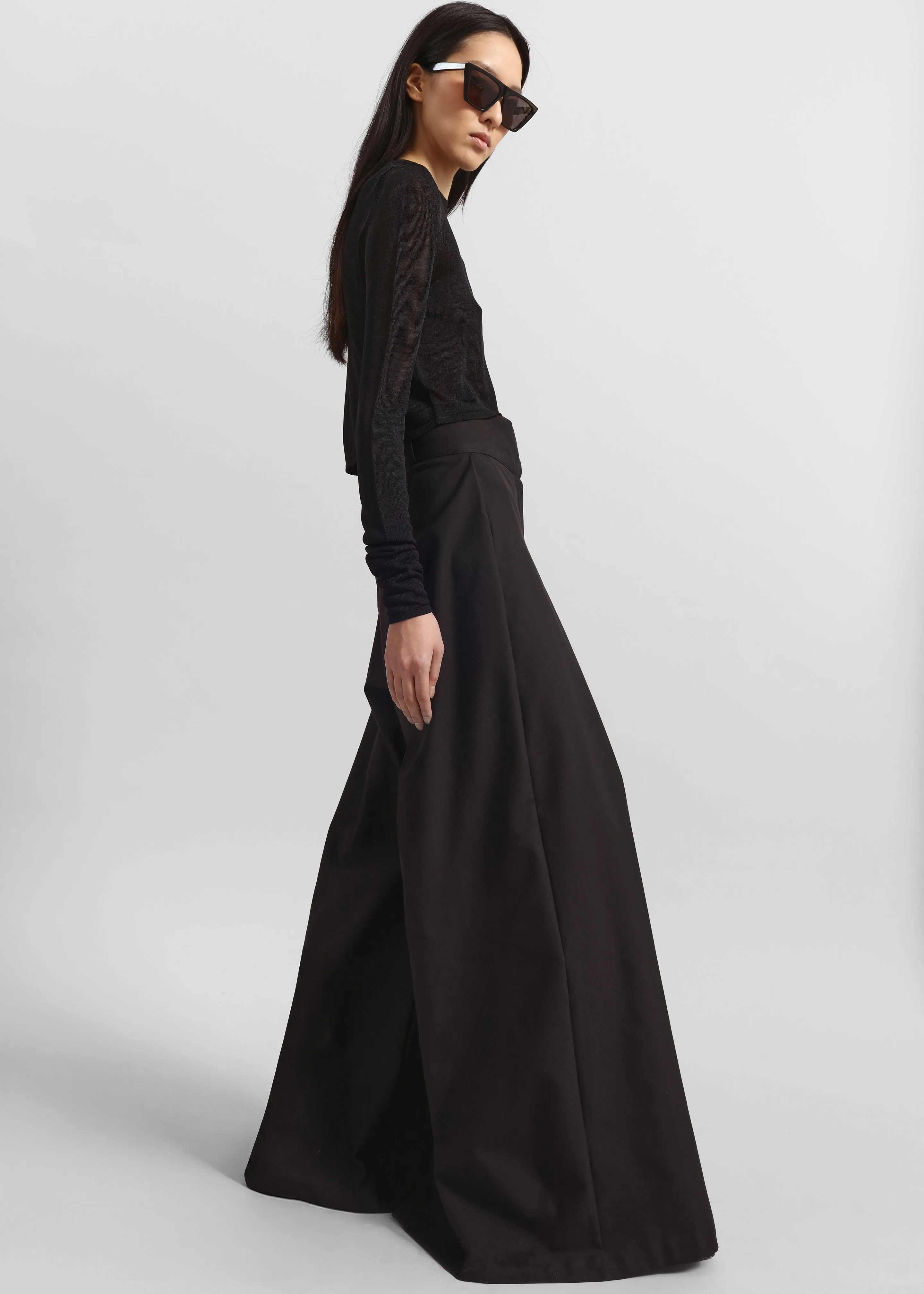 Hemer Pleated Wide Leg Trousers - Black sold by Frankie Shop product image thumbnail 5
