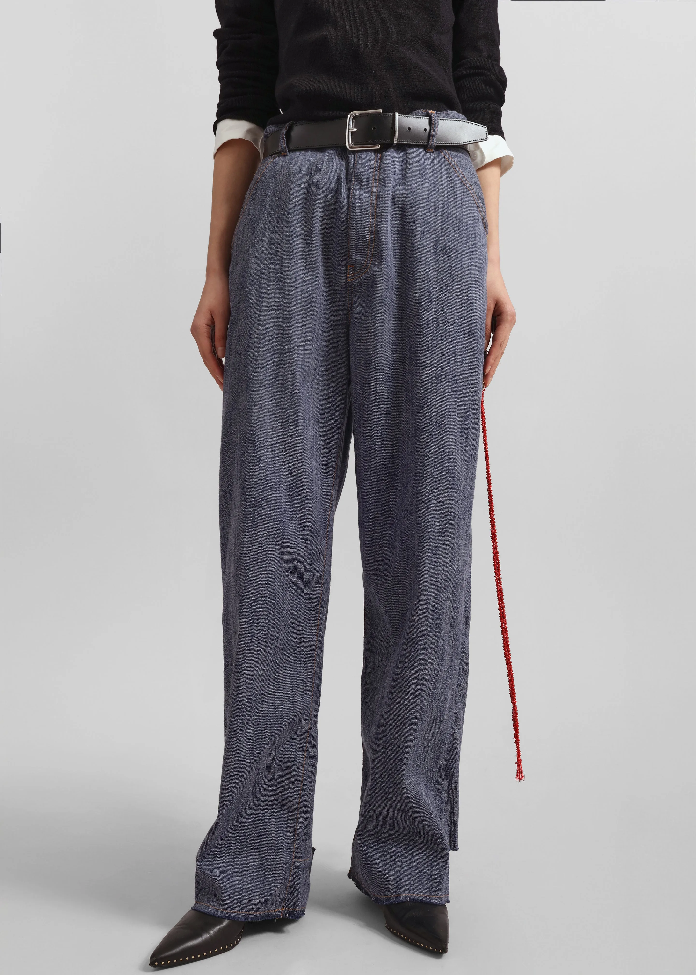 Darkpark Lisa Chain Adorned Carpenter Denim - Blue sold by Frankie Shop product image thumbnail 5