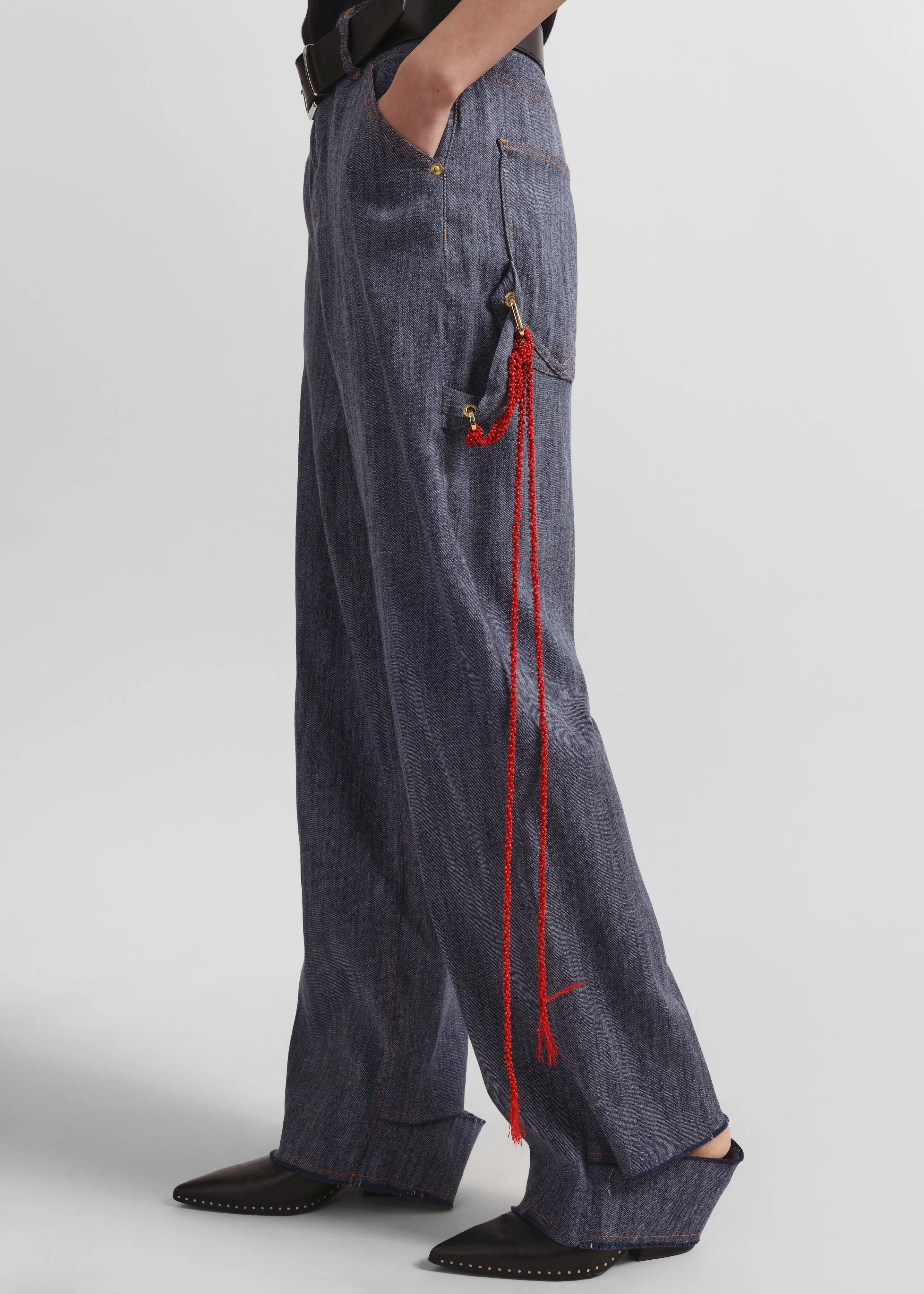 Darkpark Lisa Chain Adorned Carpenter Denim - Blue sold by Frankie Shop product image thumbnail 2