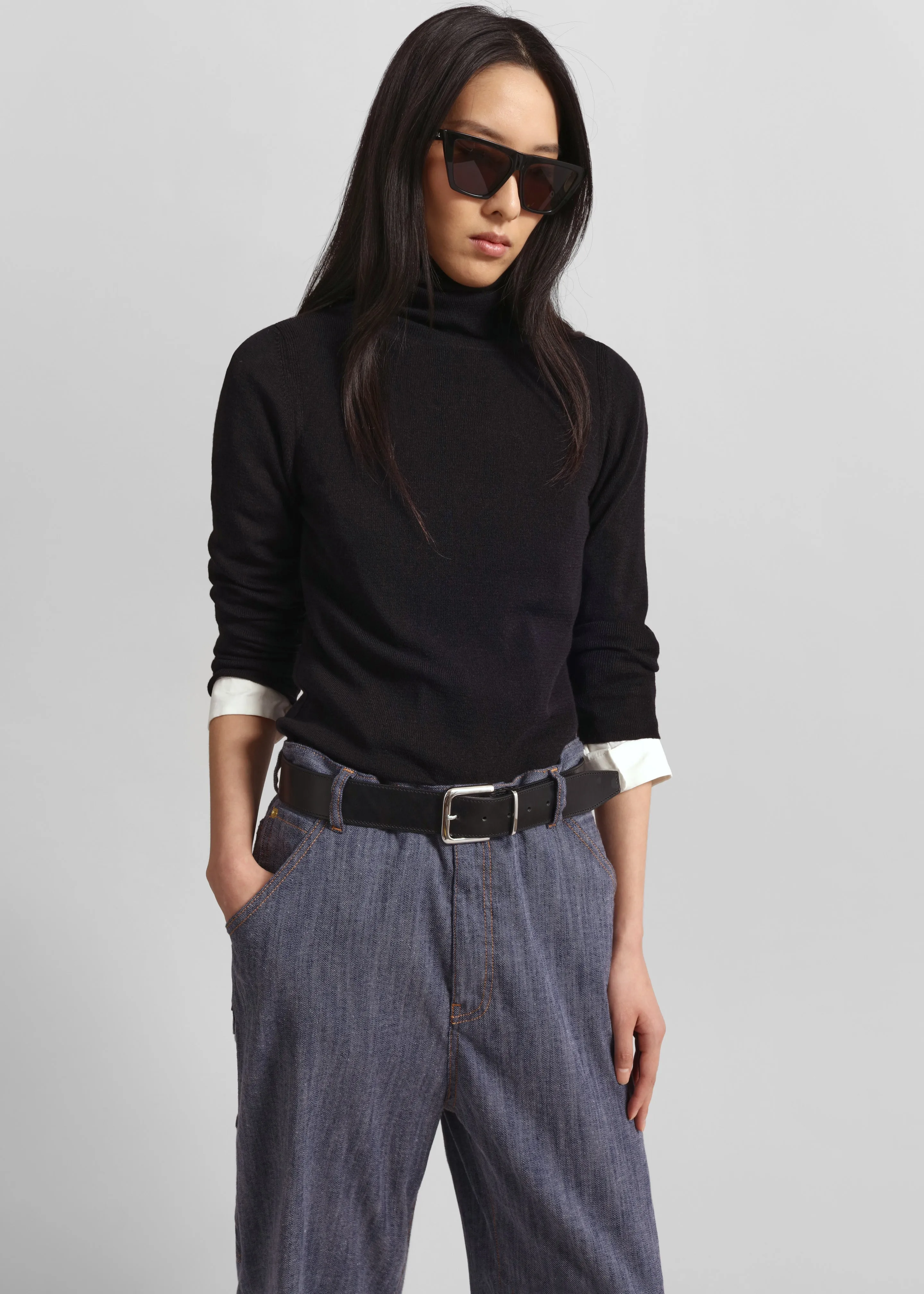 Darkpark Lisa Chain Adorned Carpenter Denim - Blue sold by Frankie Shop product image thumbnail 4