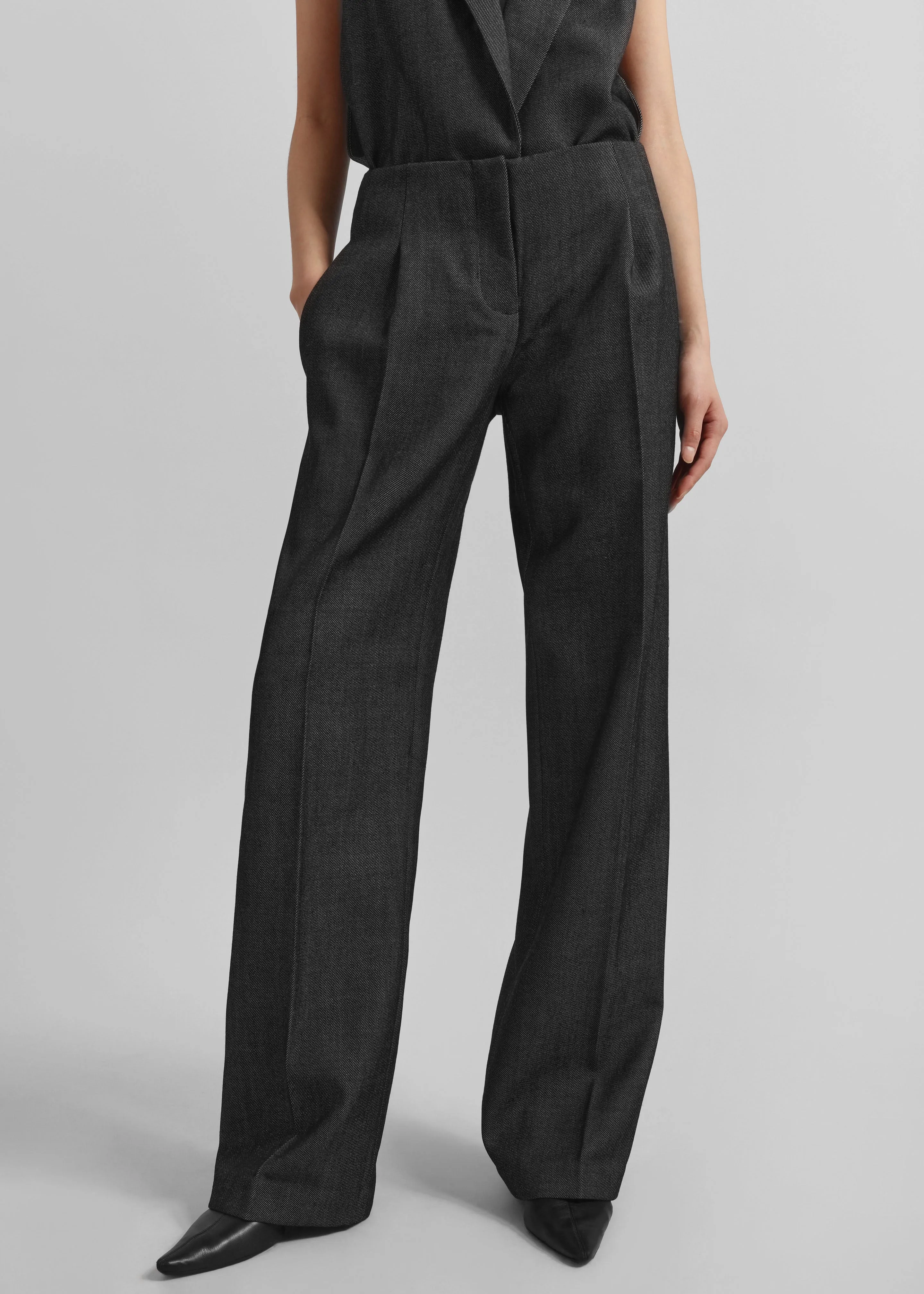 Christopher Esber Redux Twill Trousers - Speckled Black sold by Frankie Shop