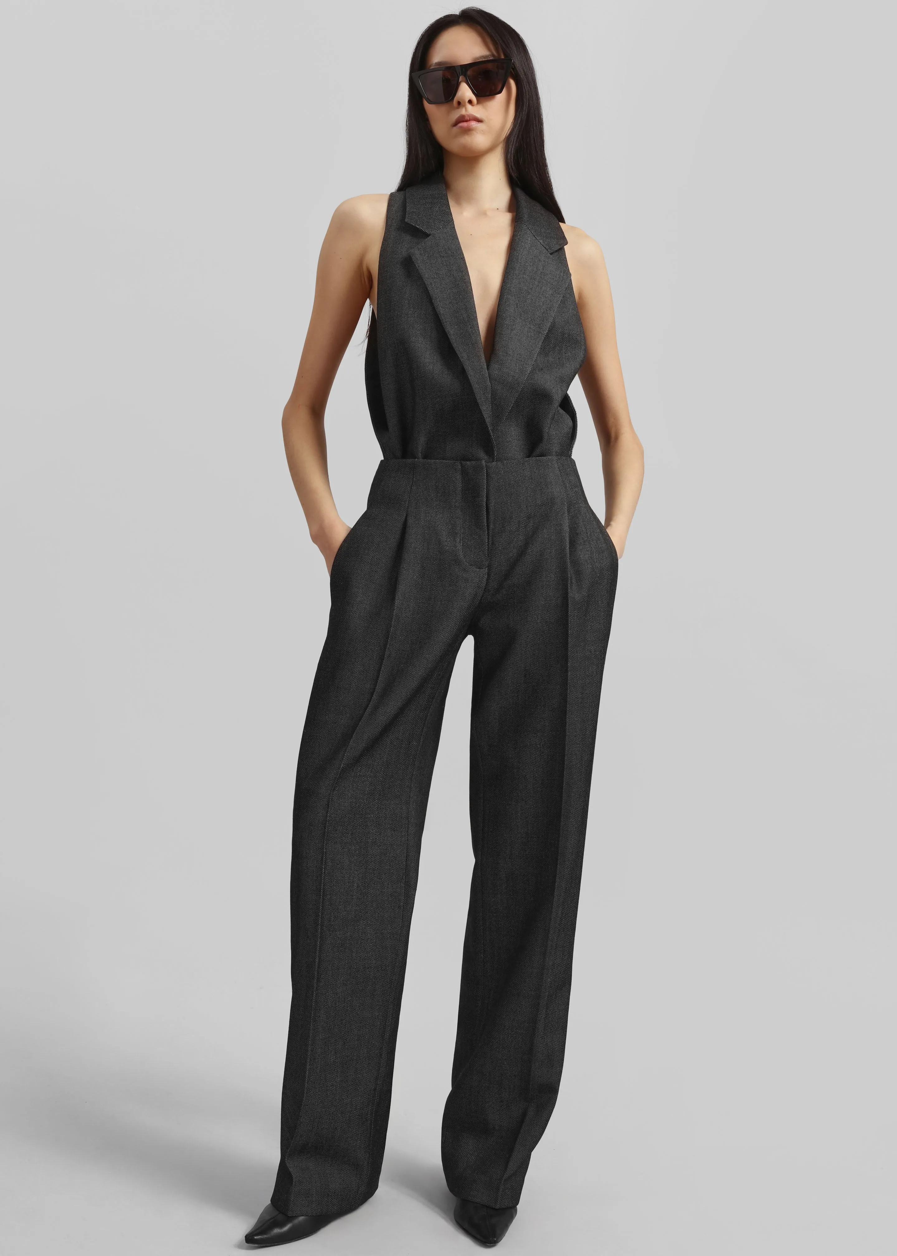 Christopher Esber Facile Tailored Twill Bodysuit - Speckled Black sold by Frankie Shop product image thumbnail 2