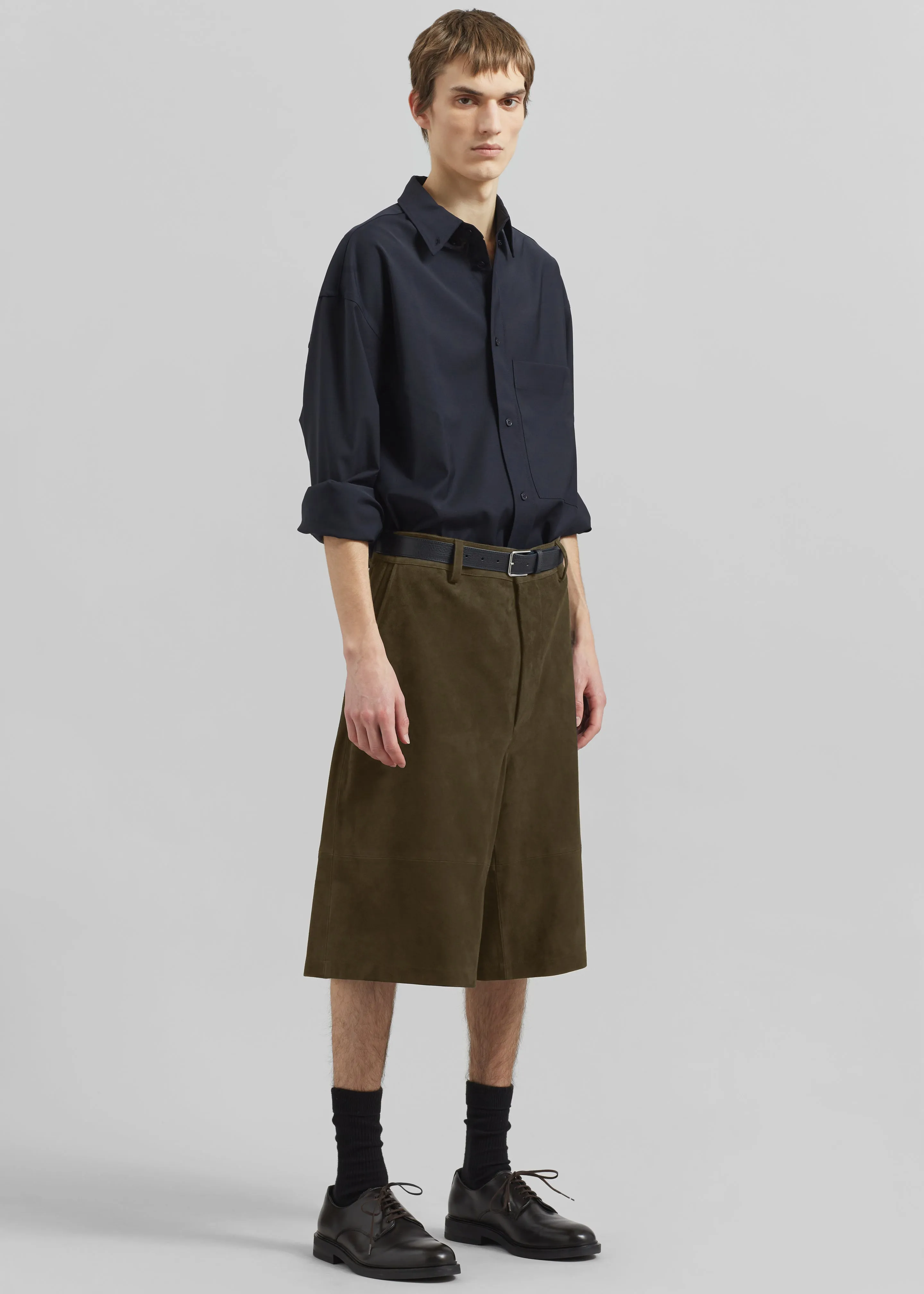 Radlett Suede Bermuda Shorts - Khaki sold by Frankie Shop product image thumbnail 2