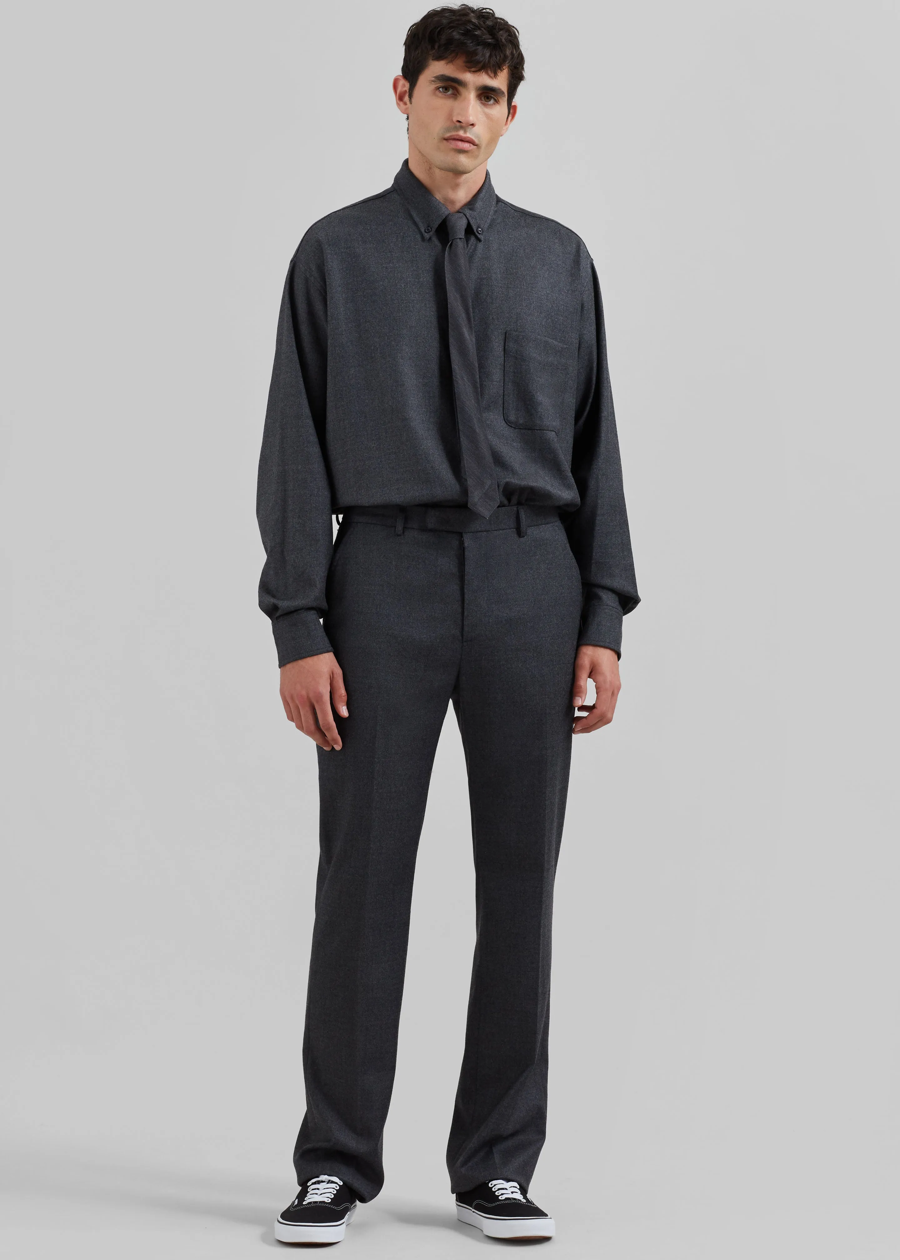 Kaden Wool Tie - Charcoal sold by Frankie Shop product image thumbnail 4