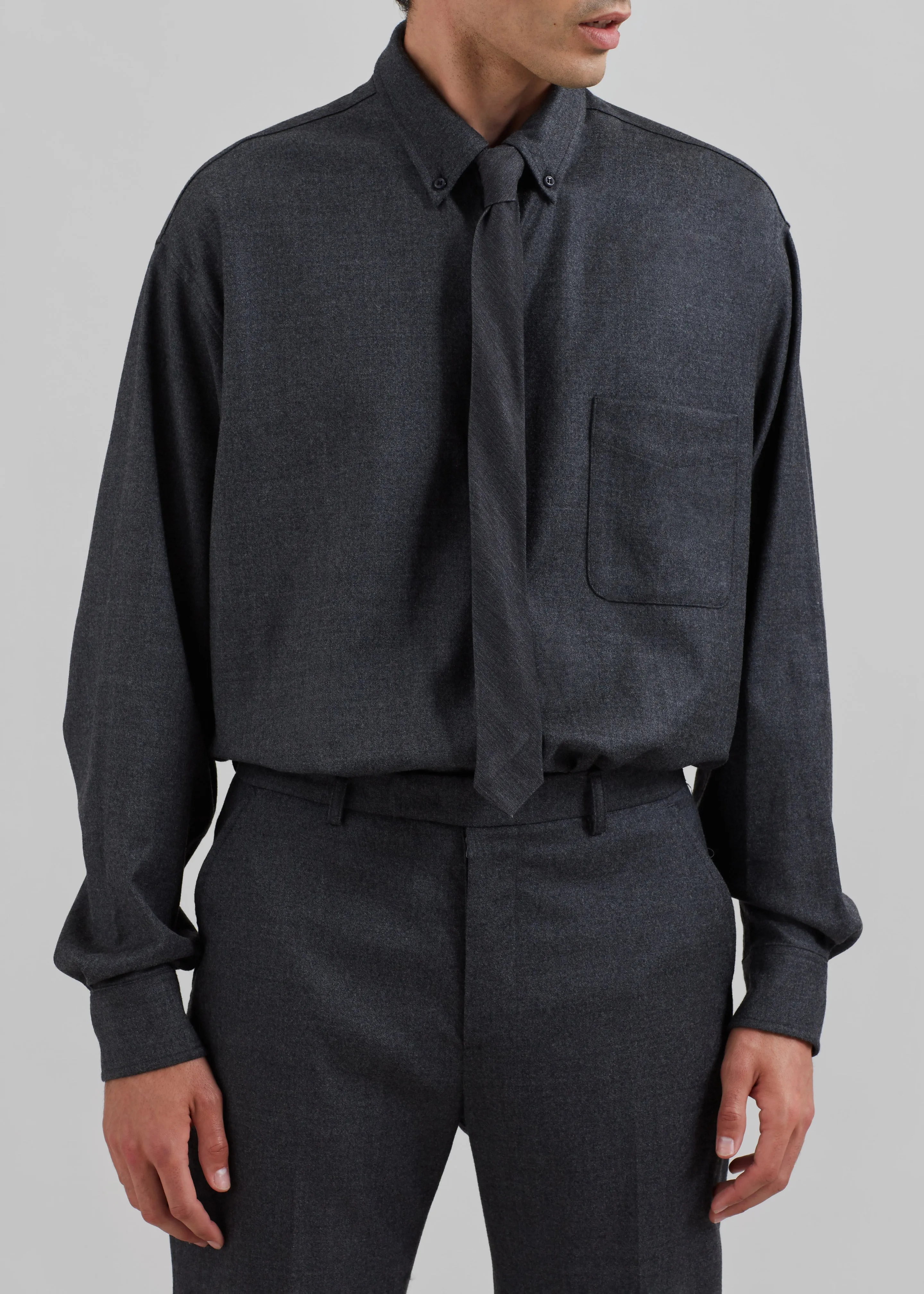 Kaden Wool Tie - Charcoal sold by Frankie Shop product image thumbnail 3