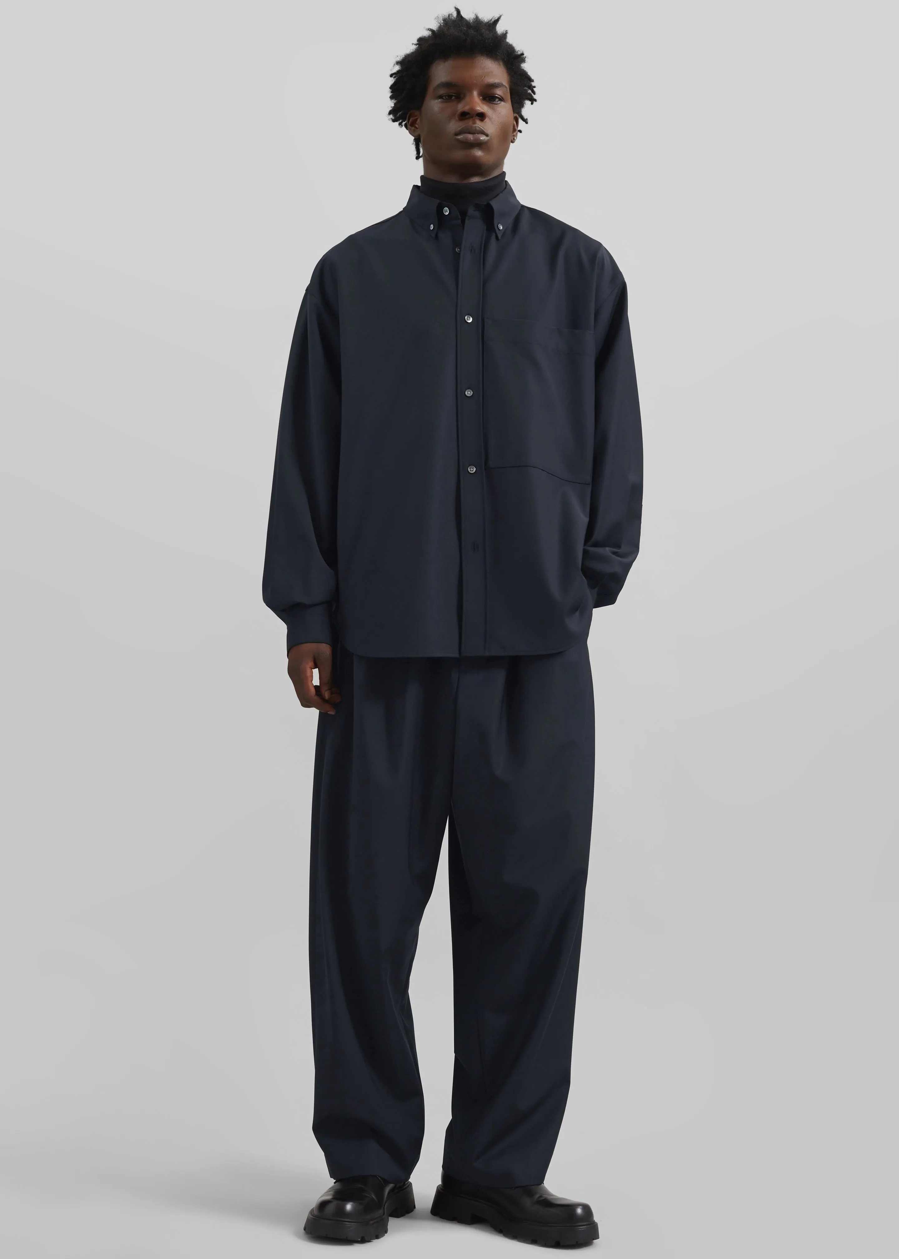 Dalton Wool Blend Shirt - Dark Navy sold by Frankie Shop product image thumbnail 4