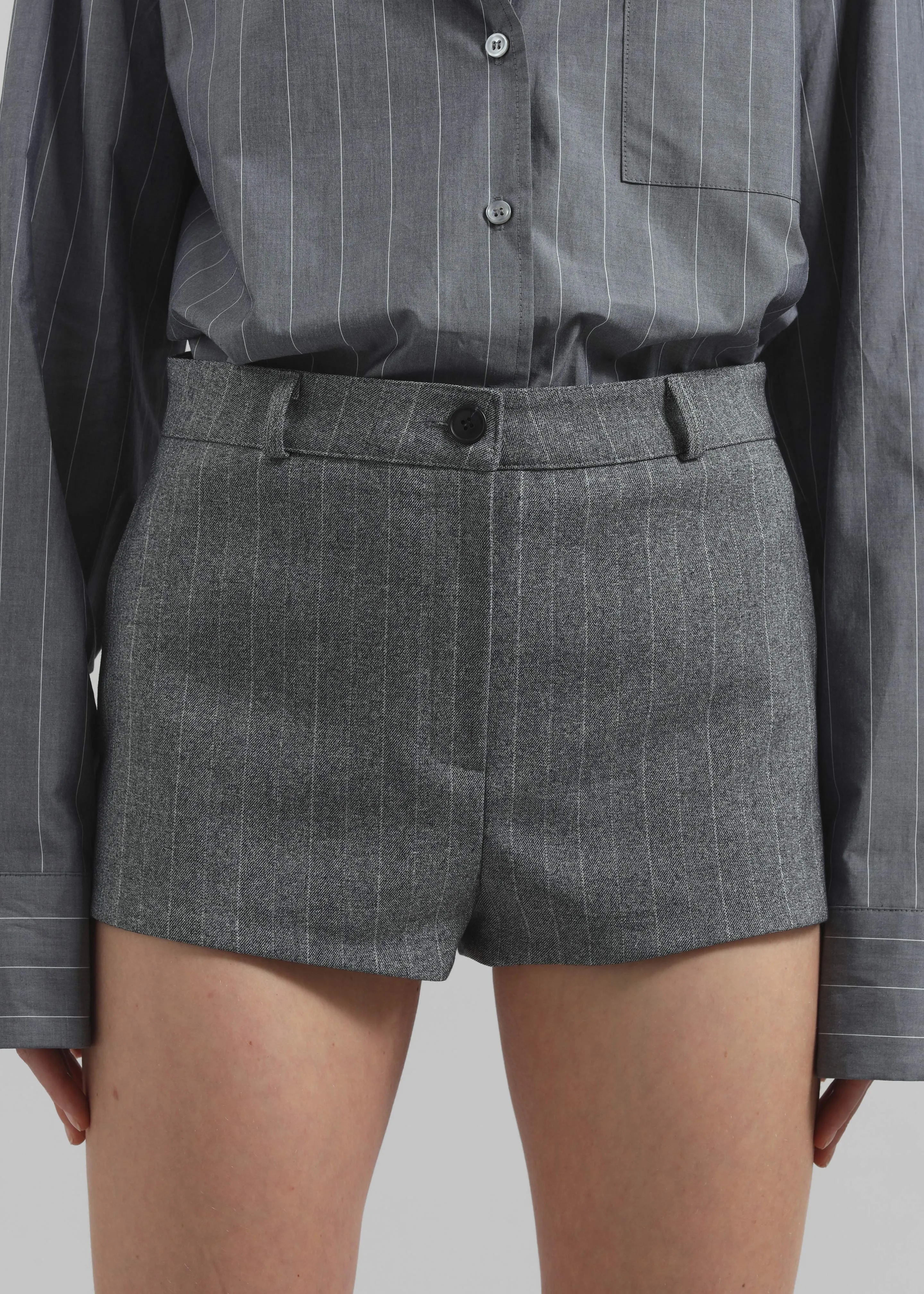 Tenby Striped Hot Pants - Grey Melange sold by Frankie Shop product image thumbnail 3