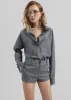 Tenby Striped Hot Pants - Grey Melange sold by Frankie Shop