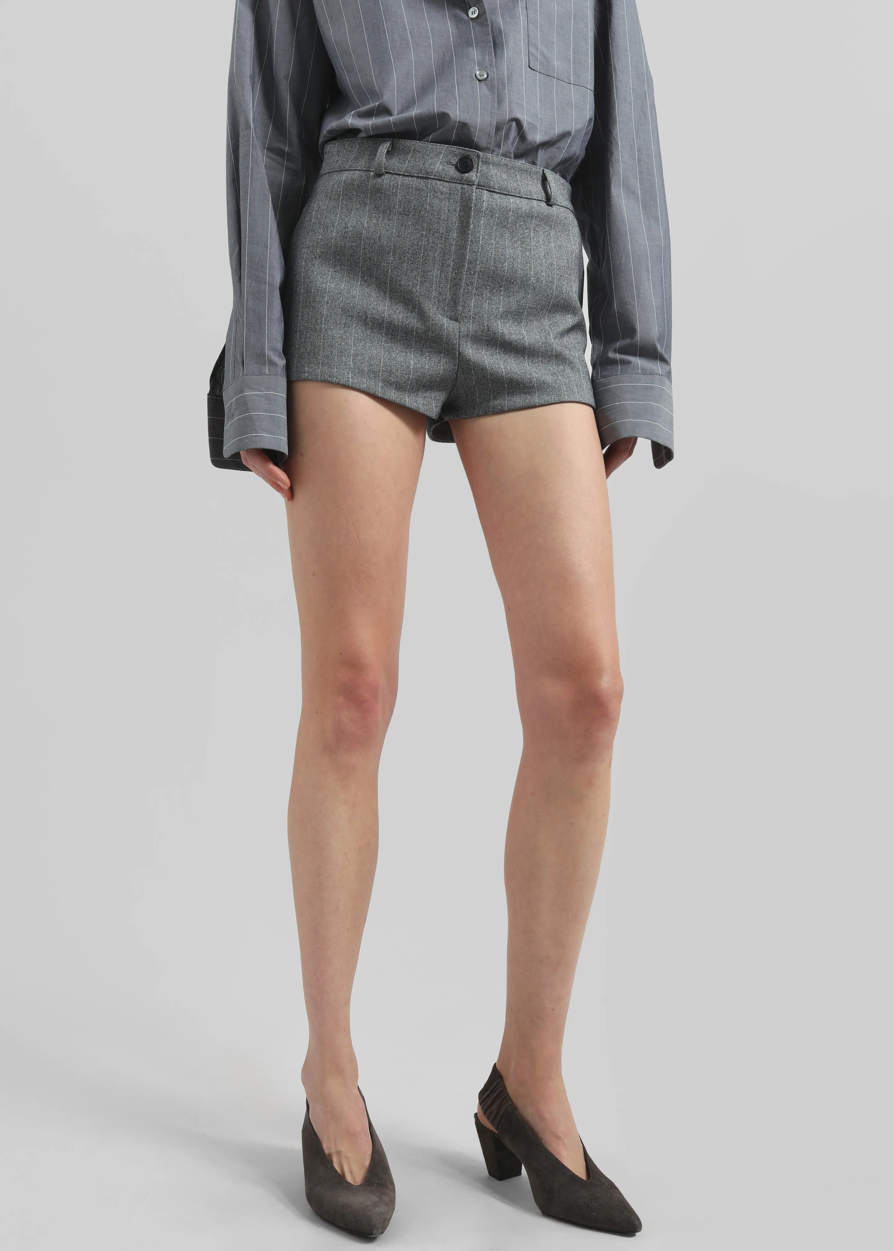 Tenby Striped Hot Pants - Grey Melange sold by Frankie Shop product image thumbnail 4