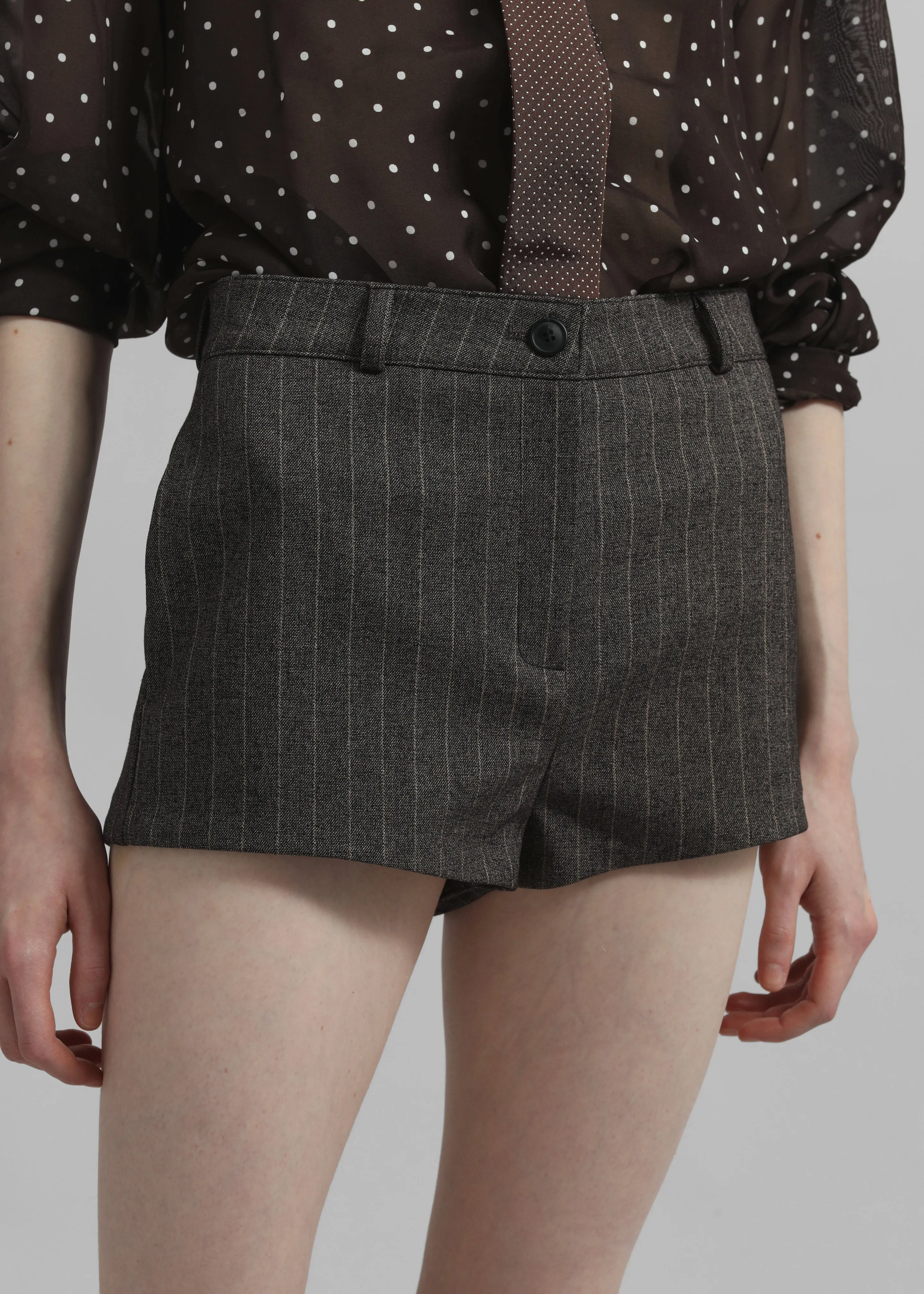 Tenby Striped Hot Pants - Brown Melange sold by Frankie Shop product image thumbnail 2