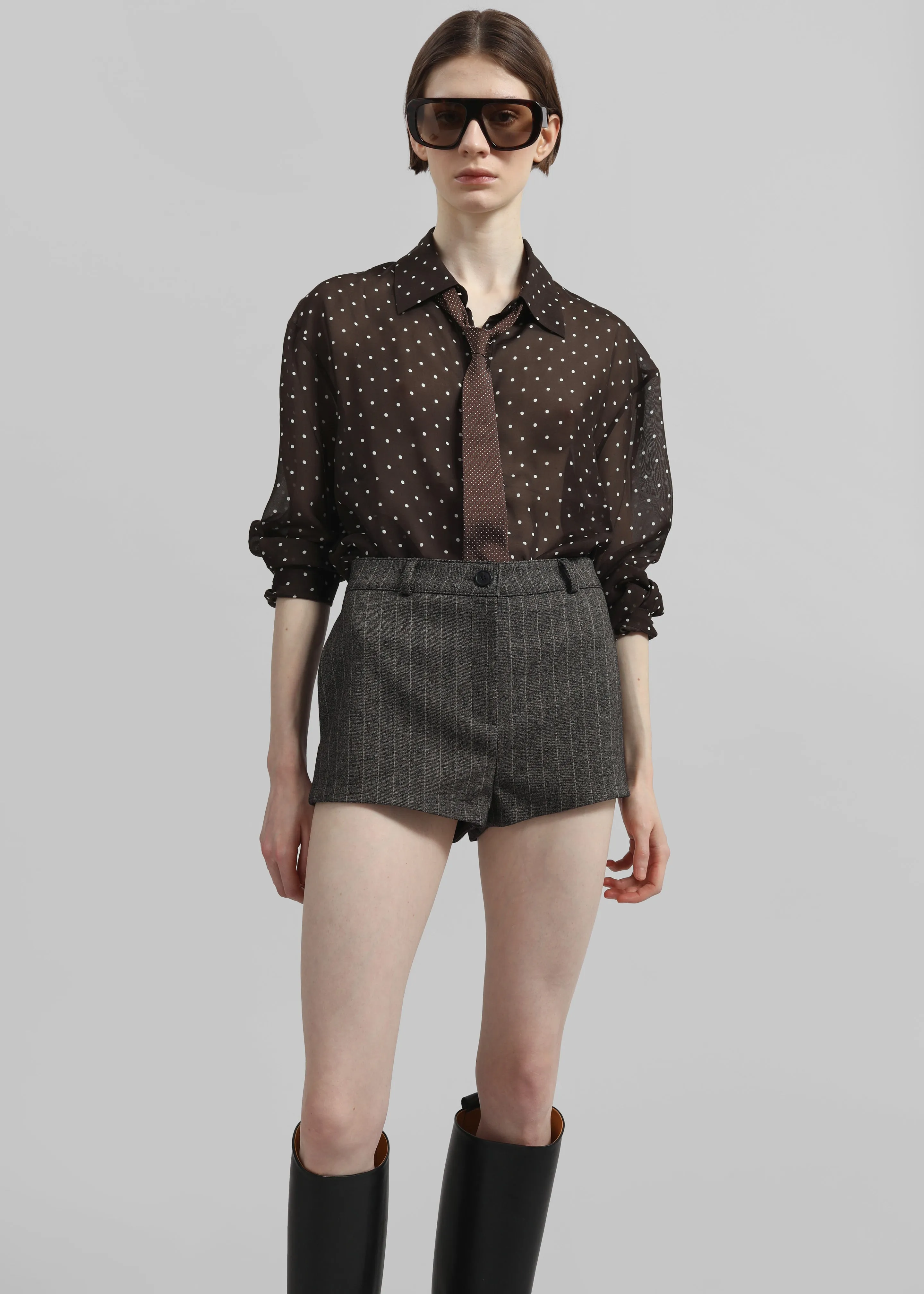 Tenby Striped Hot Pants - Brown Melange sold by Frankie Shop product image thumbnail 5