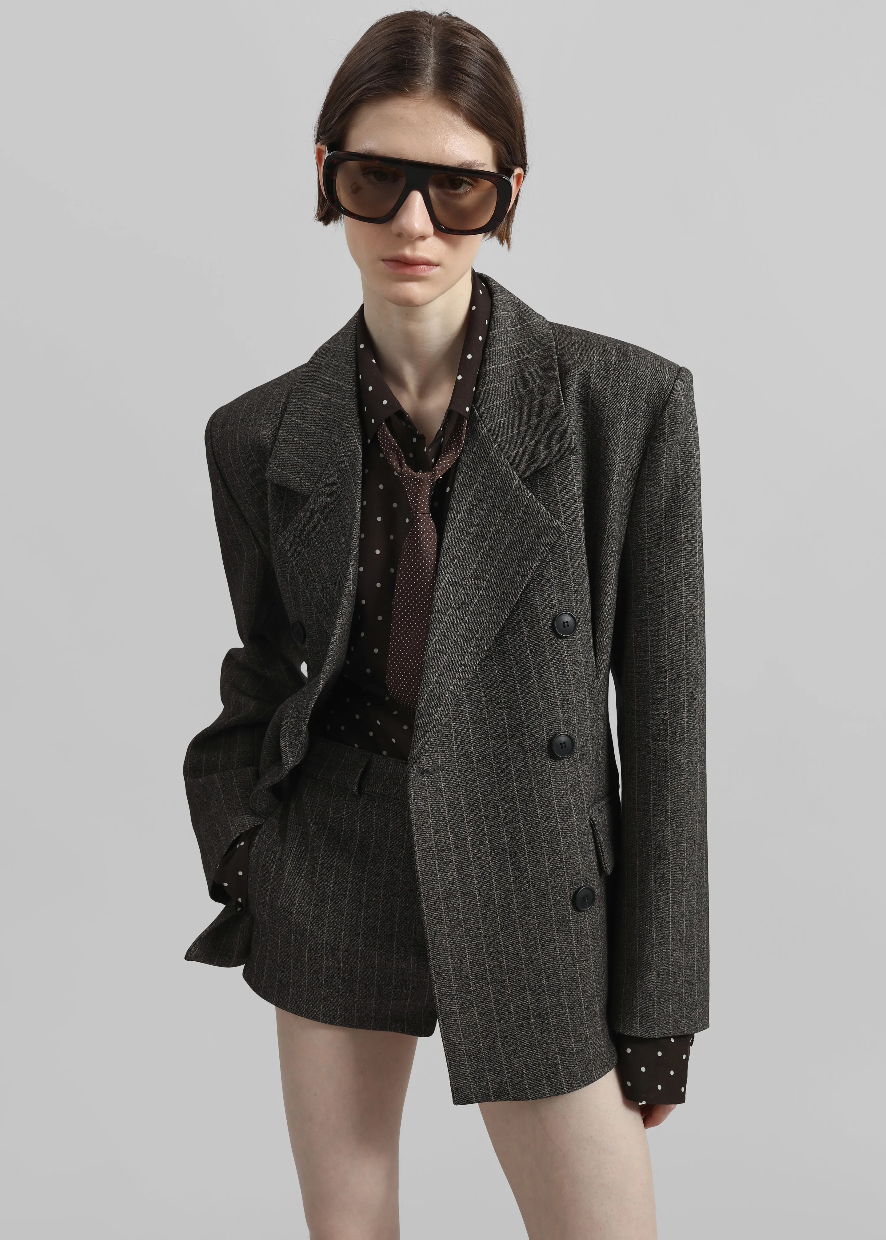 Tenby Striped Hot Pants - Brown Melange sold by Frankie Shop product image thumbnail 3