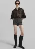 Tenby Striped Hot Pants - Brown Melange sold by Frankie Shop