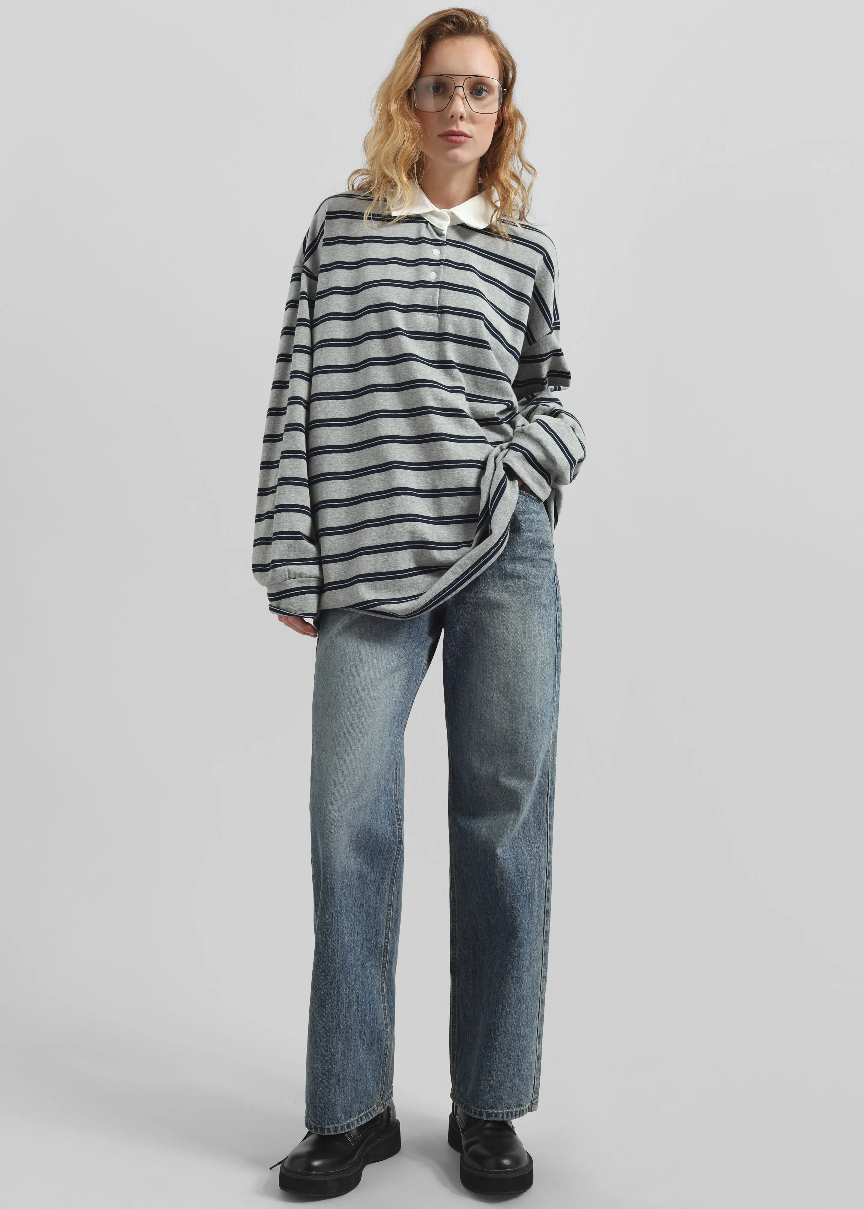 Mizan Striped Polo - Grey sold by Frankie Shop product image thumbnail 2