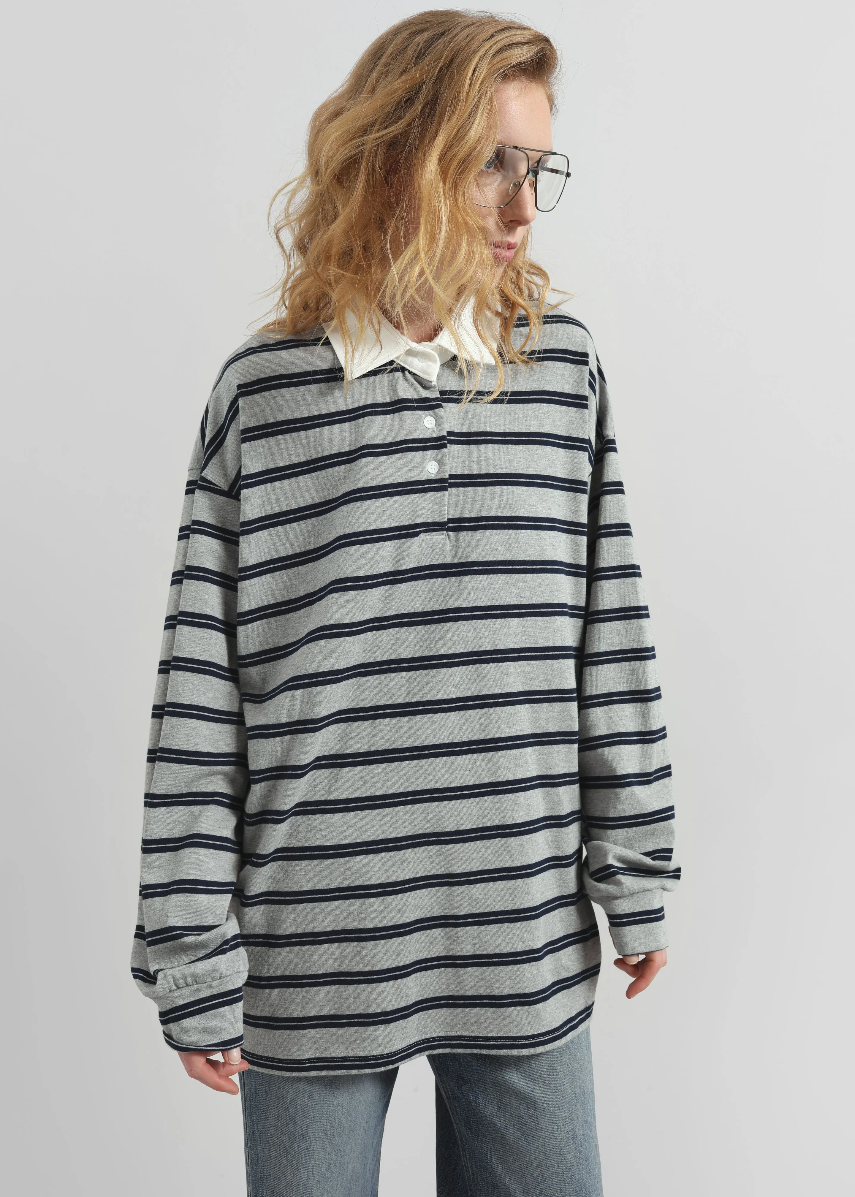 Mizan Striped Polo - Grey sold by Frankie Shop product image thumbnail 5