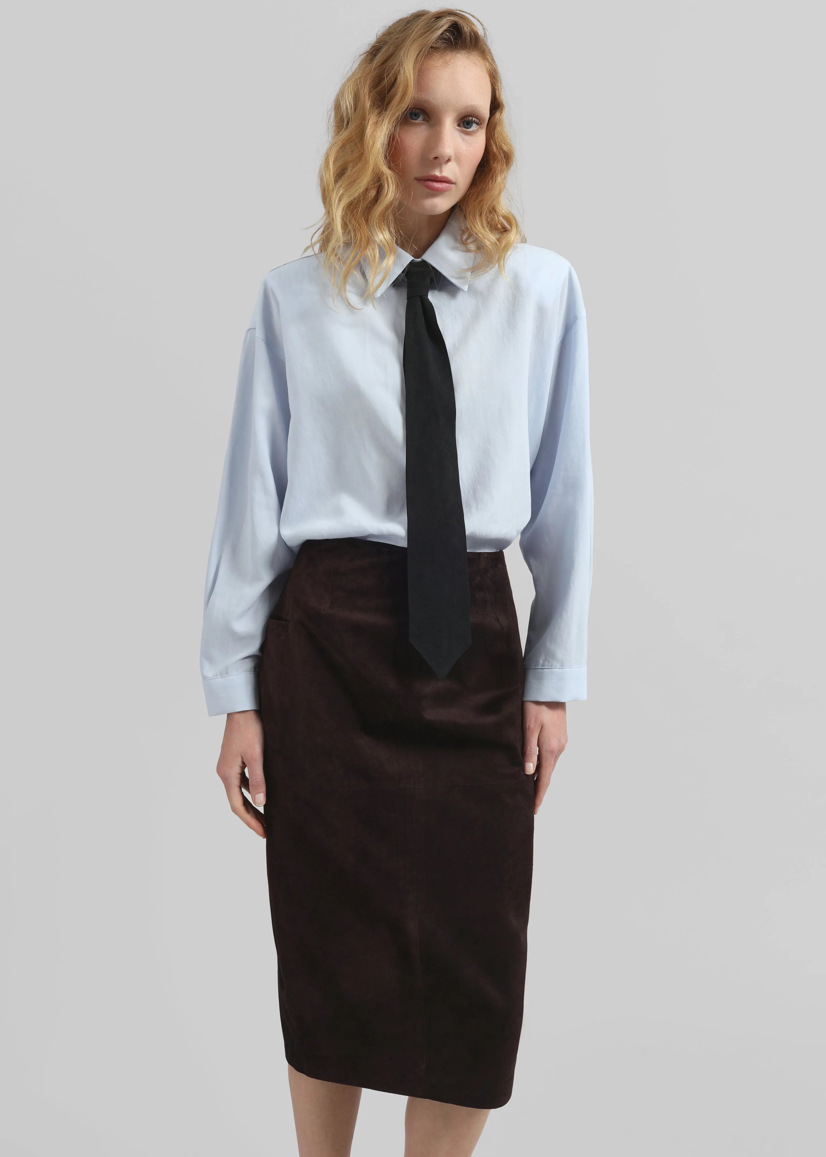 Patti Neck Tie Shirt - Sky Blue sold by Frankie Shop product image thumbnail 4