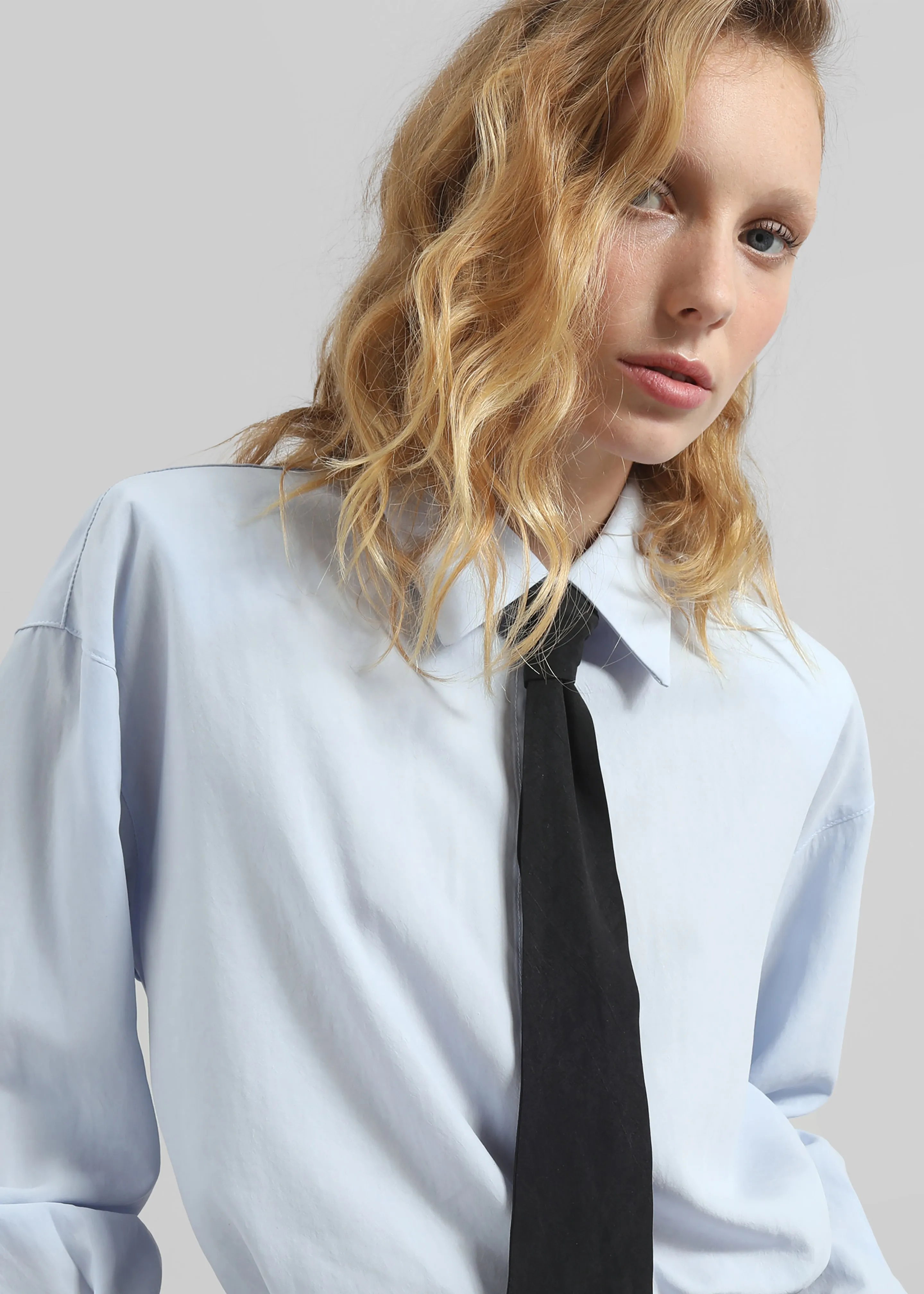 Patti Neck Tie Shirt - Sky Blue sold by Frankie Shop product image thumbnail 2