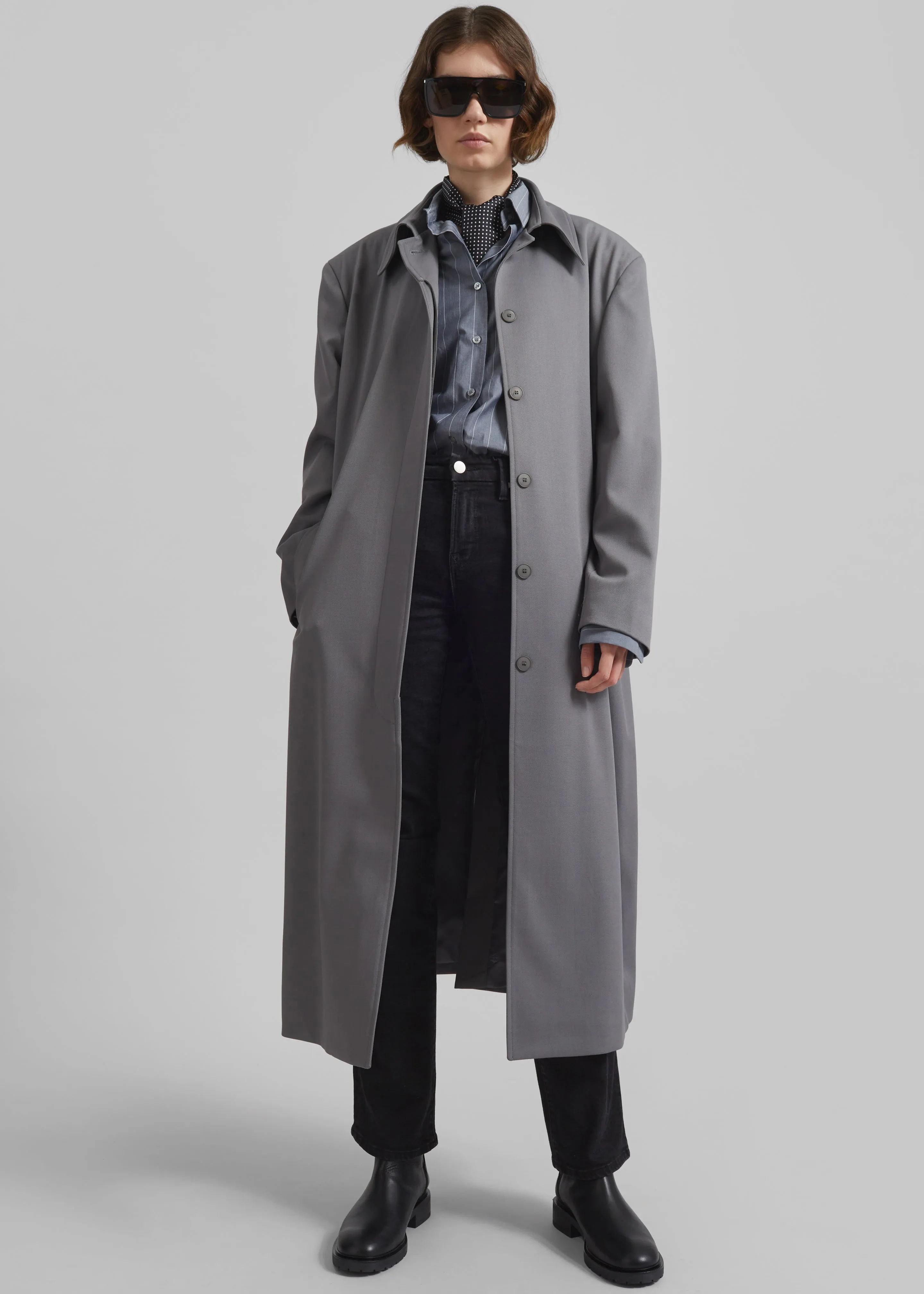 Indore Long Coat - Grey sold by Frankie Shop product image thumbnail 5