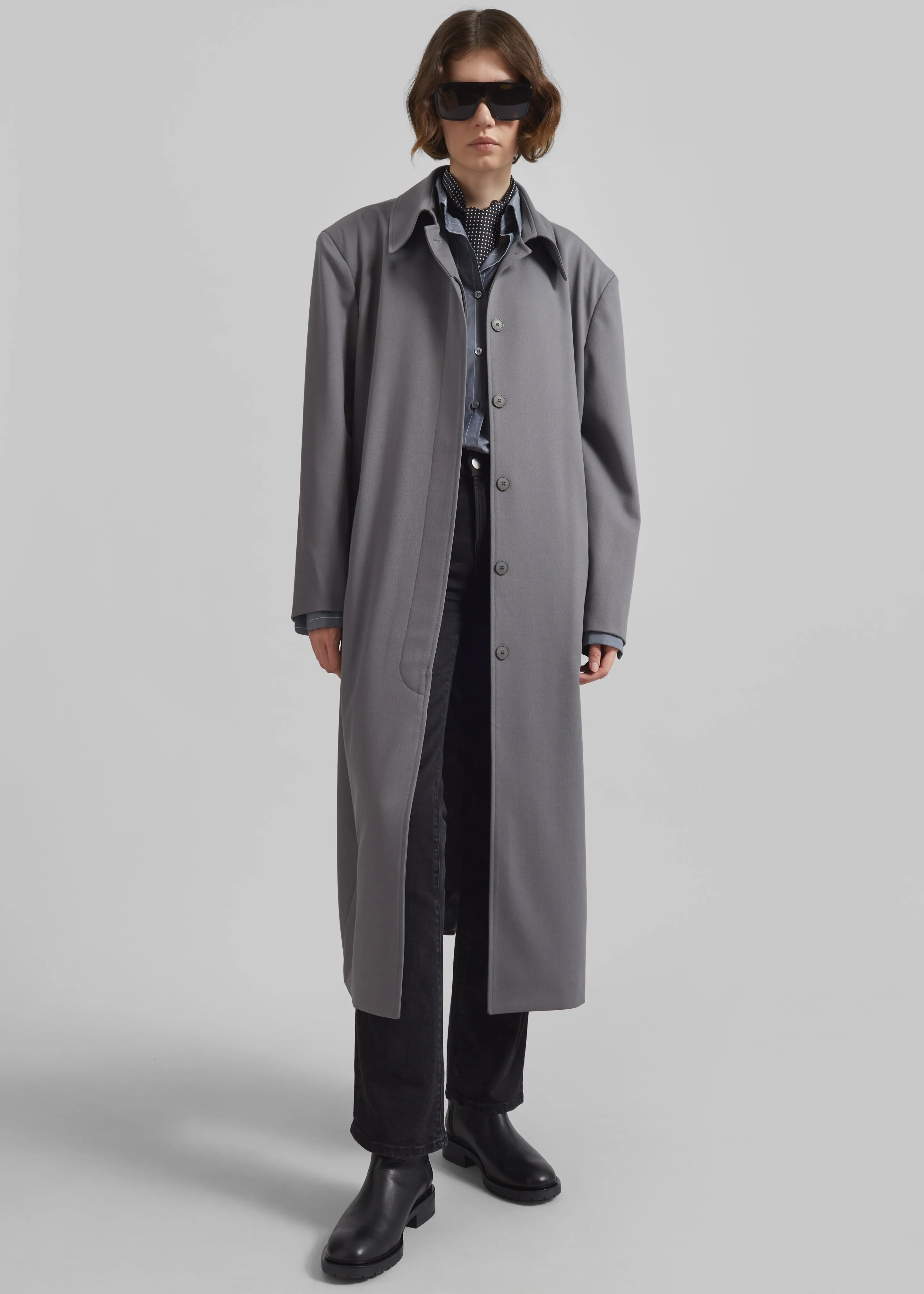 Indore Long Coat - Grey sold by Frankie Shop product image thumbnail 3