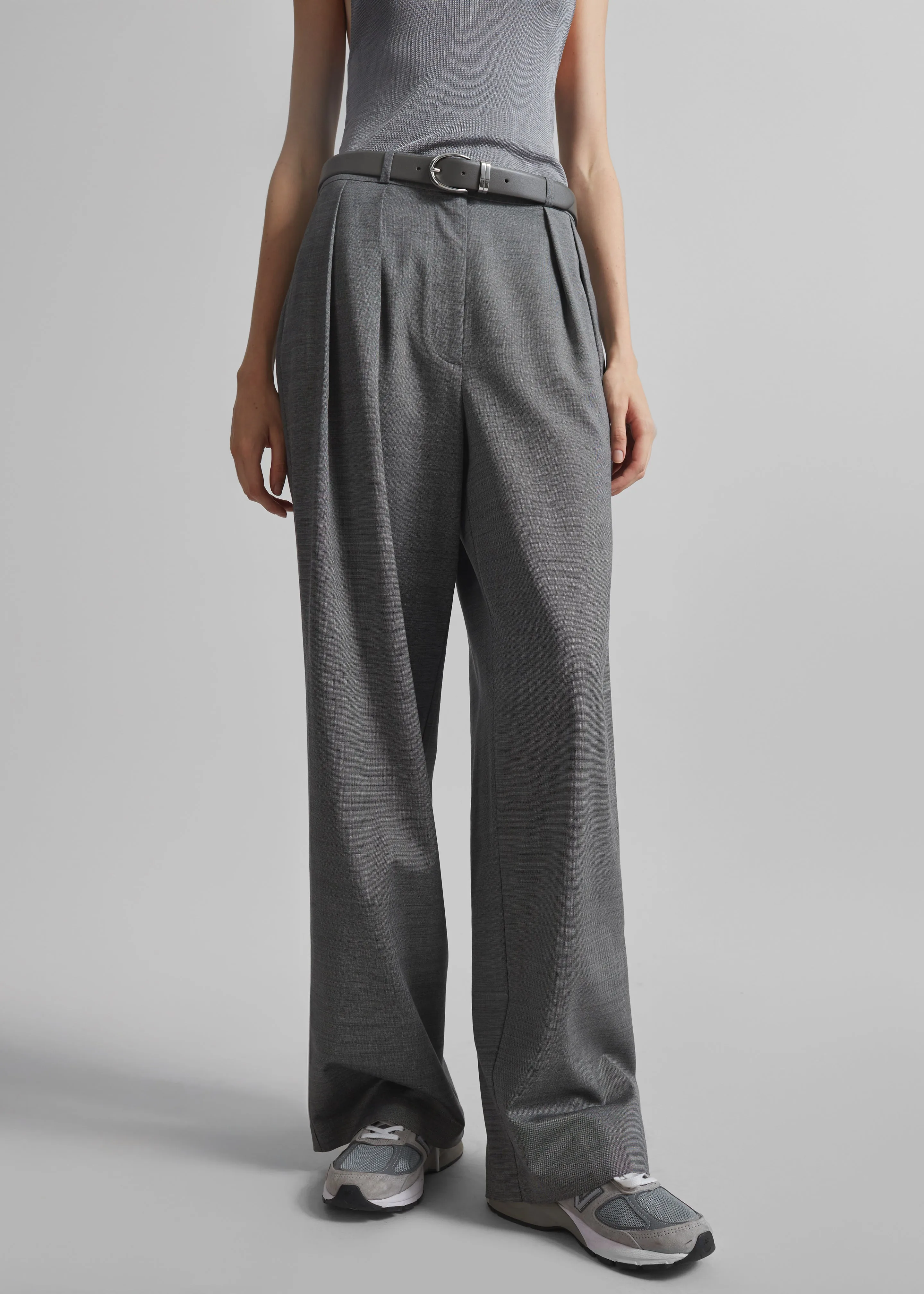 Ripley Pleated Trousers - Grey Melange sold by Frankie Shop product image thumbnail 3