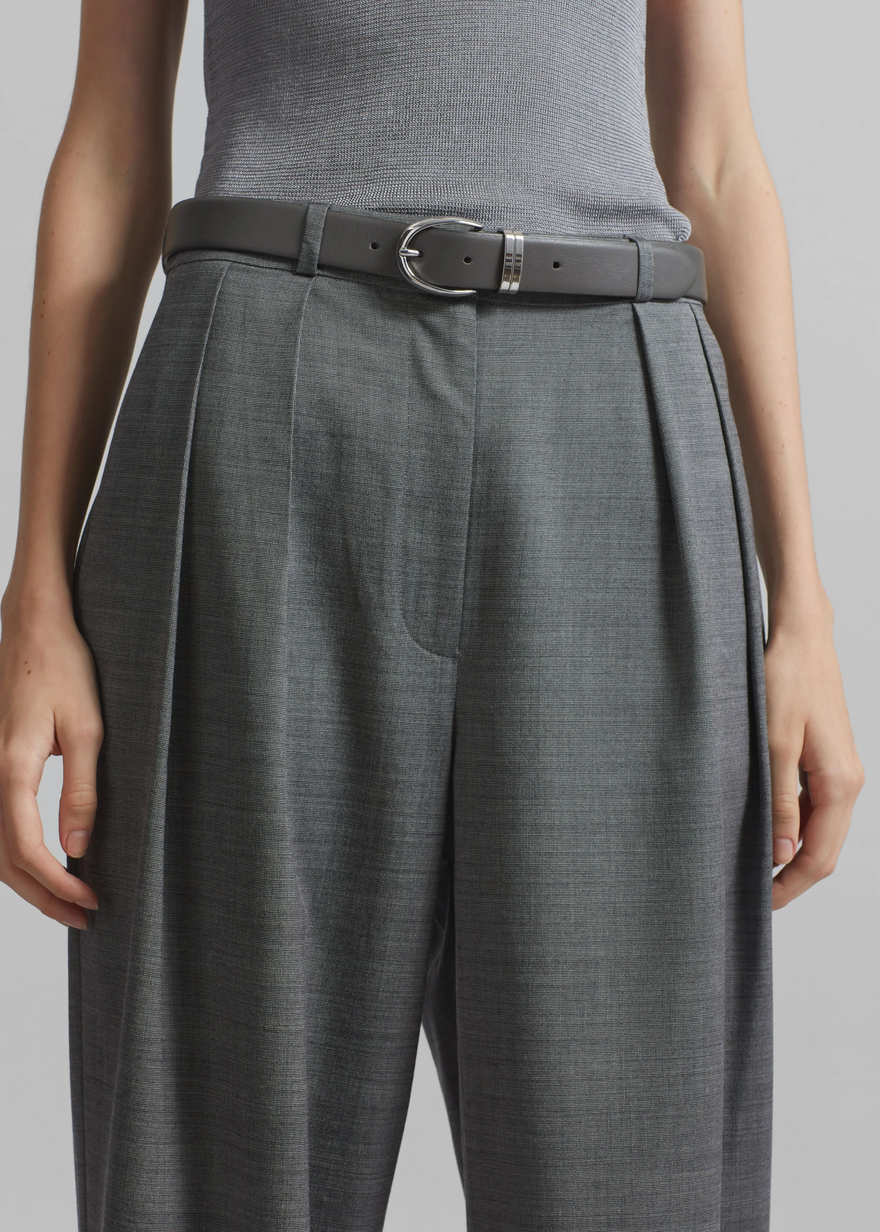 Ripley Pleated Trousers - Grey Melange sold by Frankie Shop product image thumbnail 5
