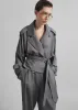 Simona Short Trench - Grey Melange sold by Frankie Shop