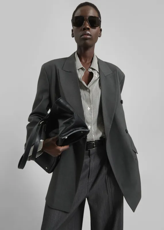 Gavle Double-Breasted Blazer - Dark Grey sold by Frankie Shop
