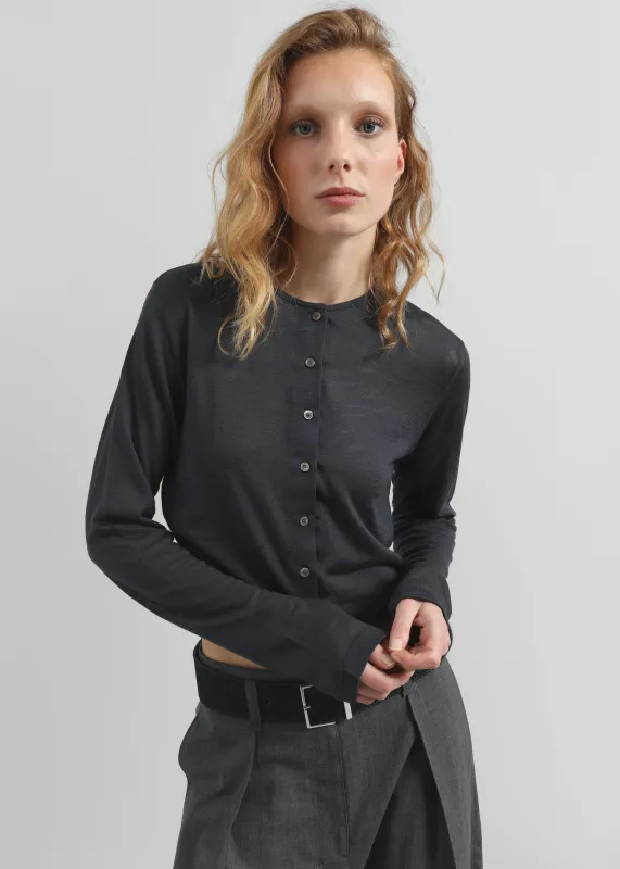 Vinni Thin Wool Cardigan - Navy made by Frankie Shop