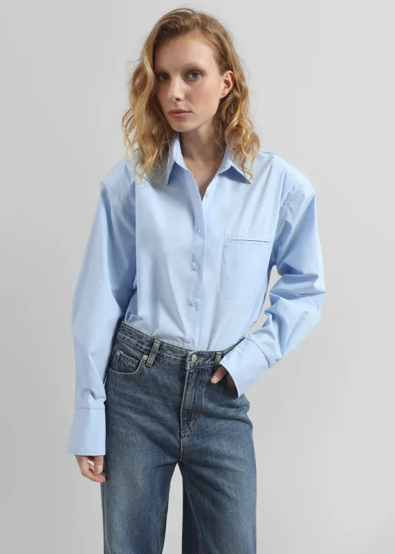 Dallas Denim Overshirt - Blue Pinstripe | Parallel