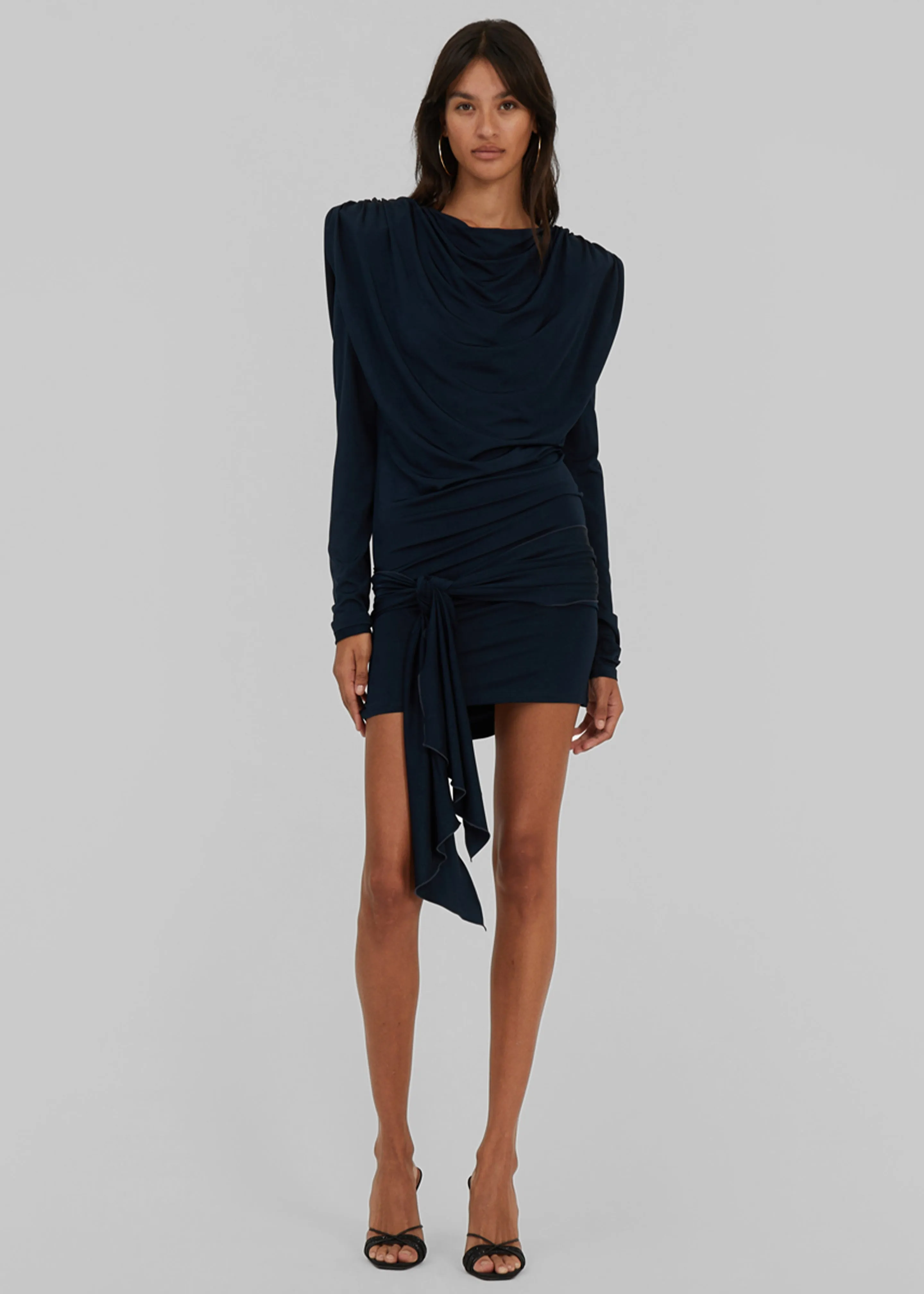 Rotate Slinky Waterfall Dress - Dark Blue sold by Frankie Shop product image thumbnail 4