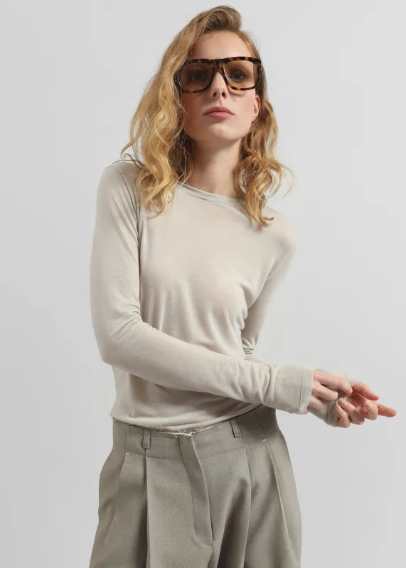 Jace Sheer Tee - Light Beige sold by Frankie Shop