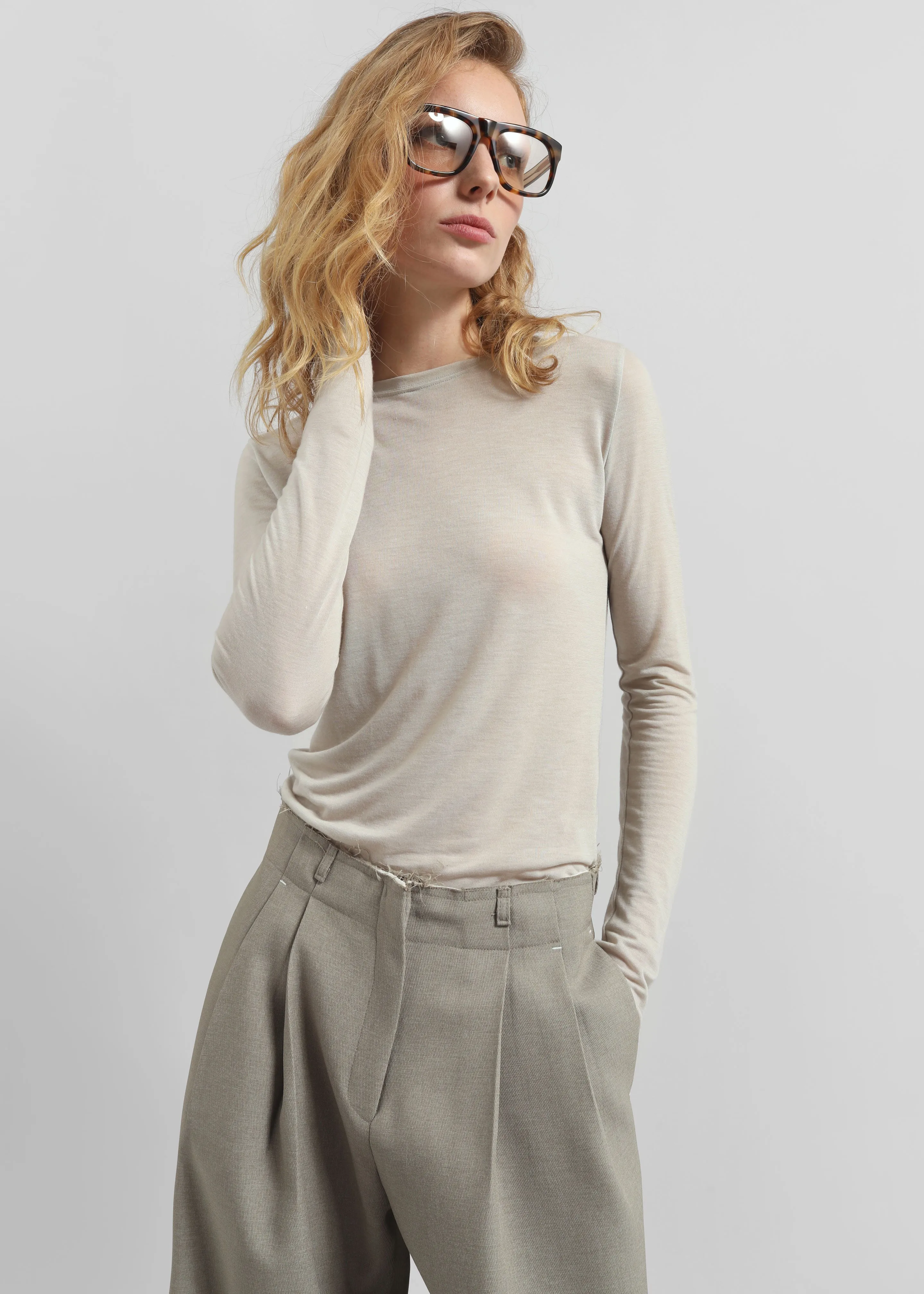 Jace Sheer Tee - Light Beige sold by Frankie Shop product image thumbnail 5