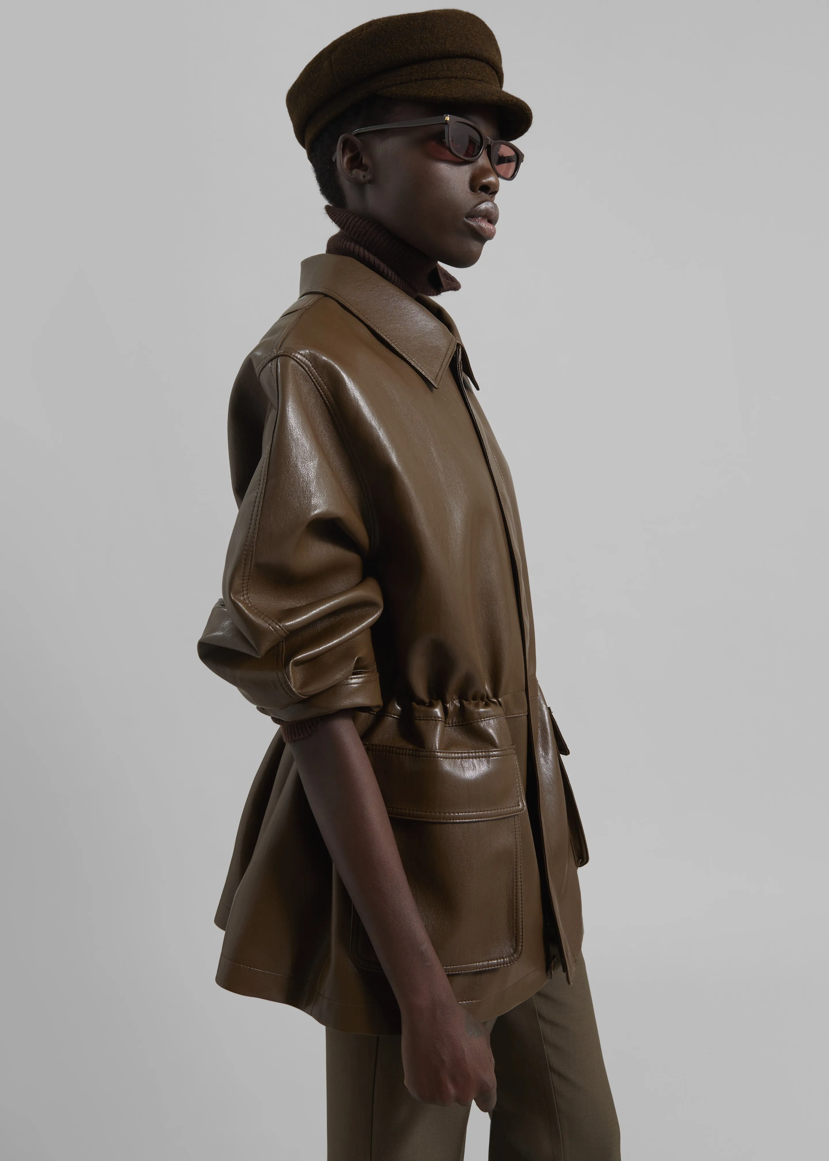 Cassel Faux Leather Jacket - Brown sold by Frankie Shop product image thumbnail 2