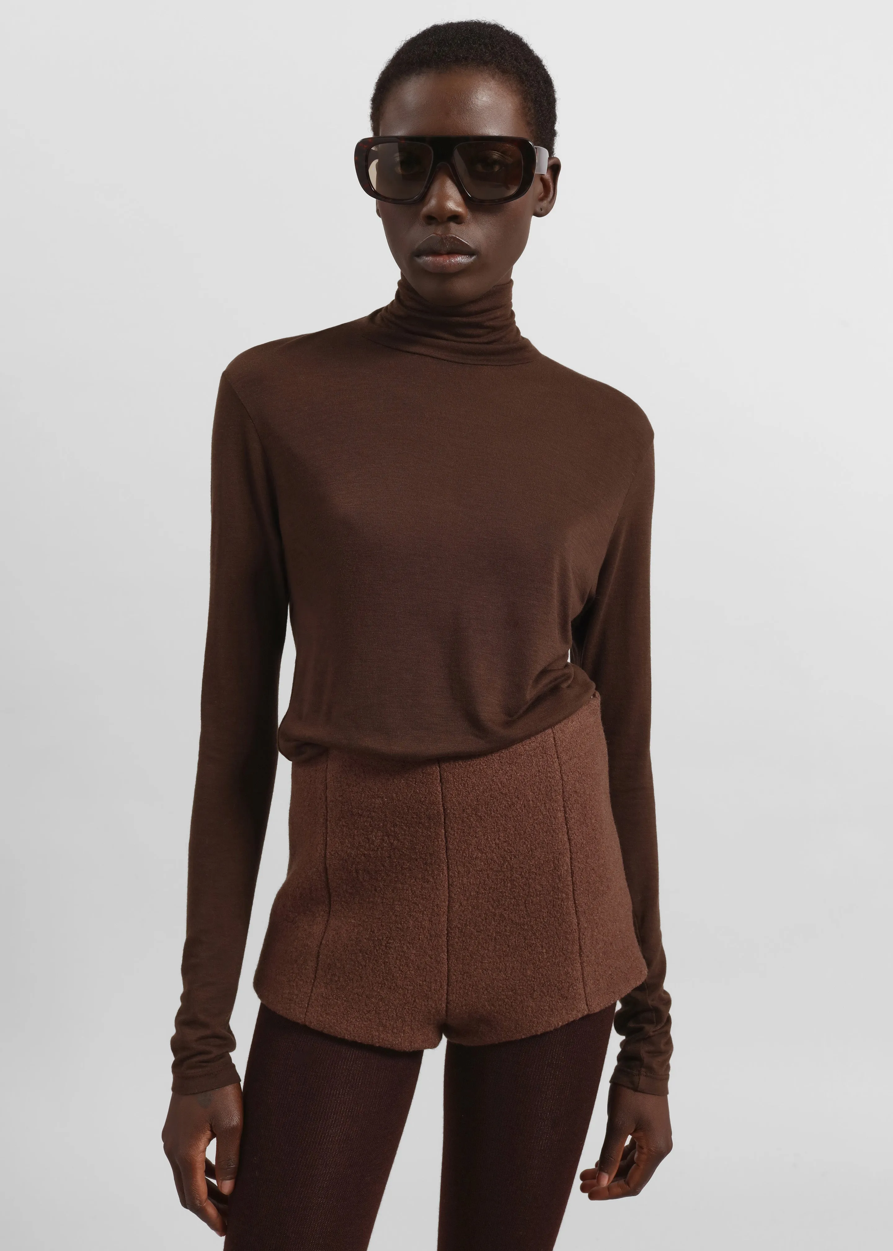 Evren Sheer Turtleneck - Brown sold by Frankie Shop product image thumbnail 3