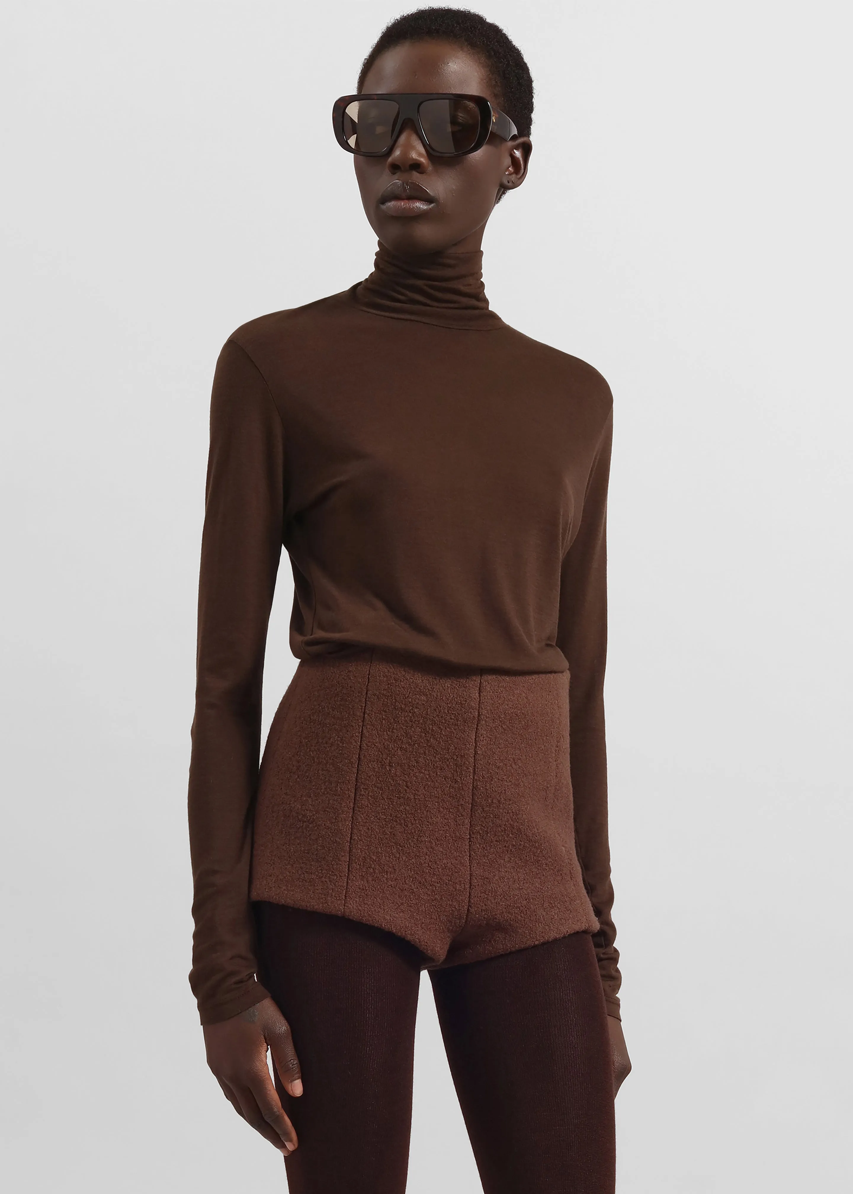 Evren Sheer Turtleneck - Brown sold by Frankie Shop product image thumbnail 5