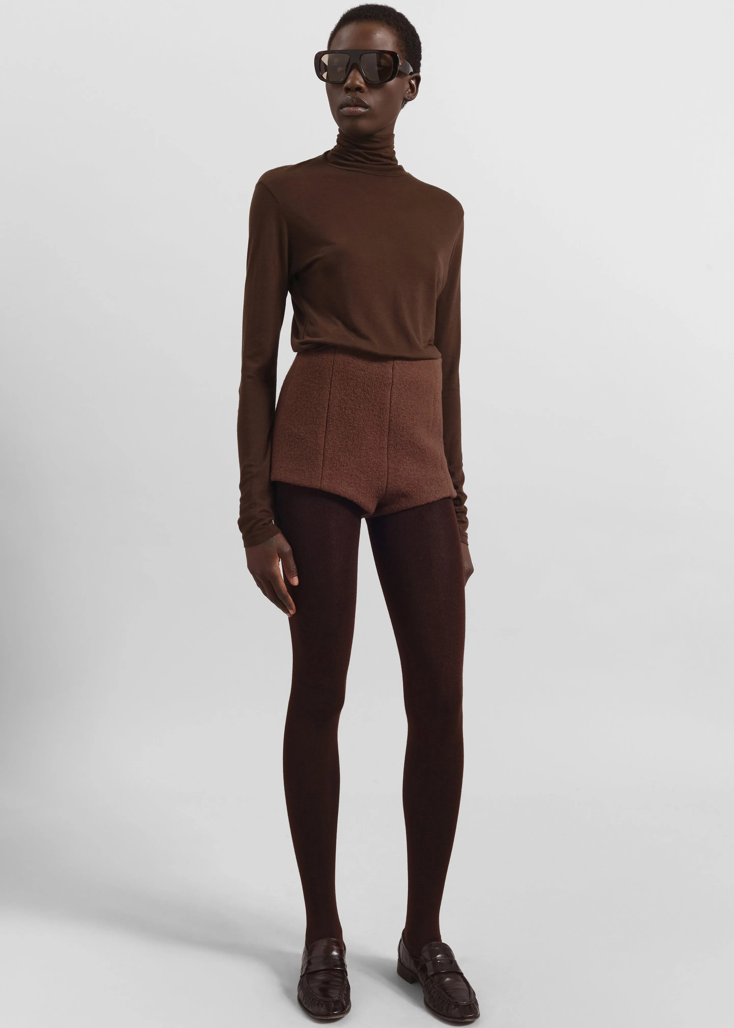 Evren Sheer Turtleneck - Brown sold by Frankie Shop
