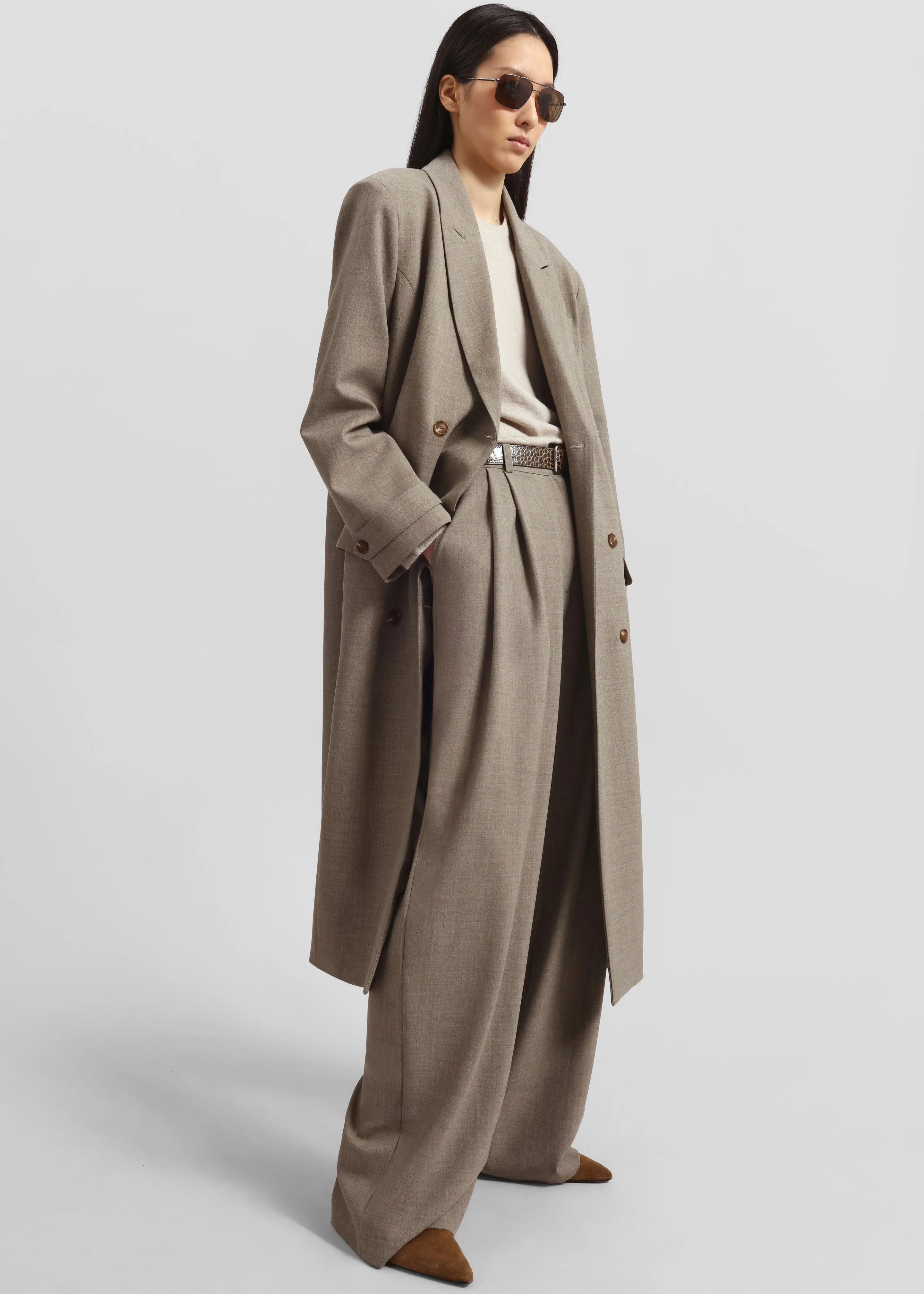 Sonoma Long Coat - Taupe sold by Frankie Shop product image thumbnail 3