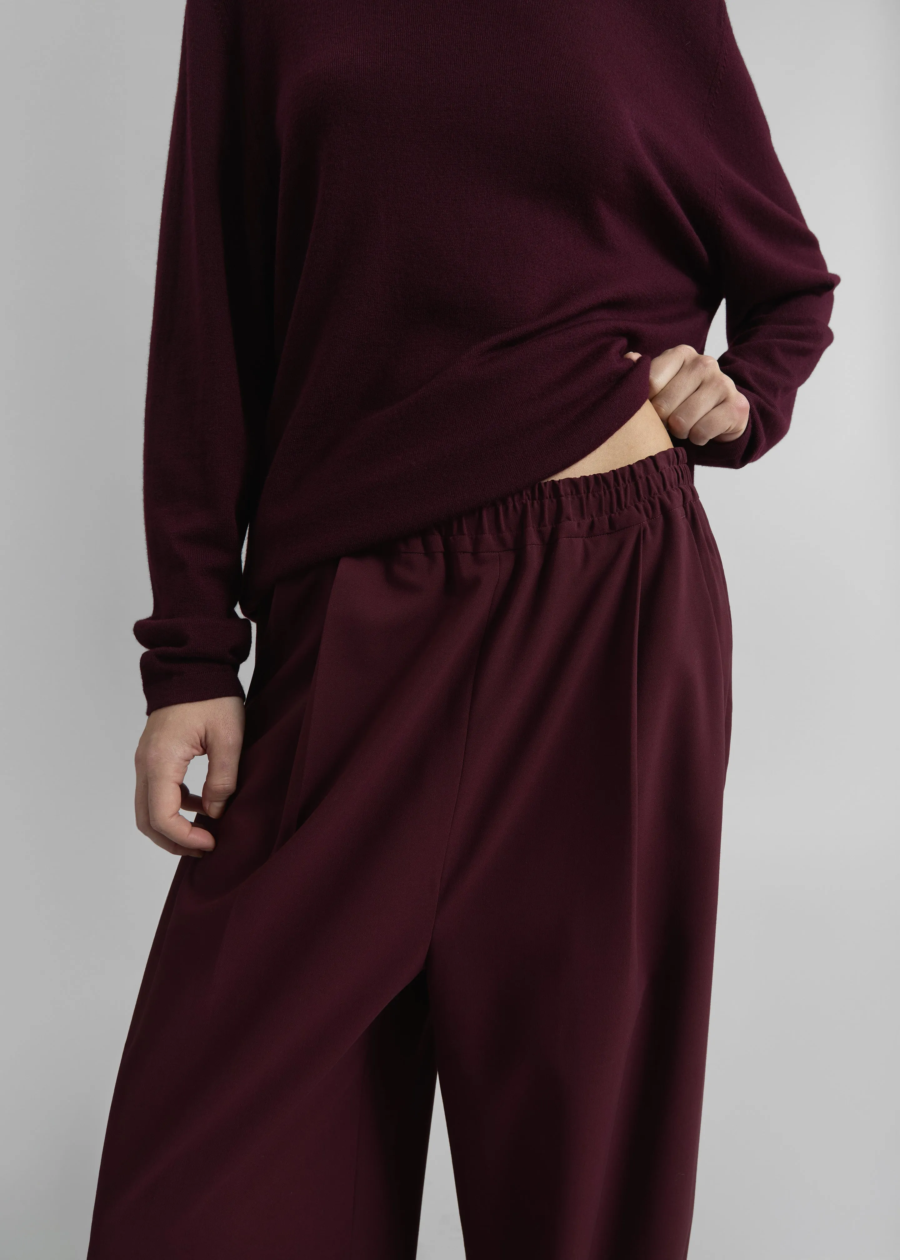 Neva Wide Trousers - Burgundy sold by Frankie Shop product image thumbnail 4