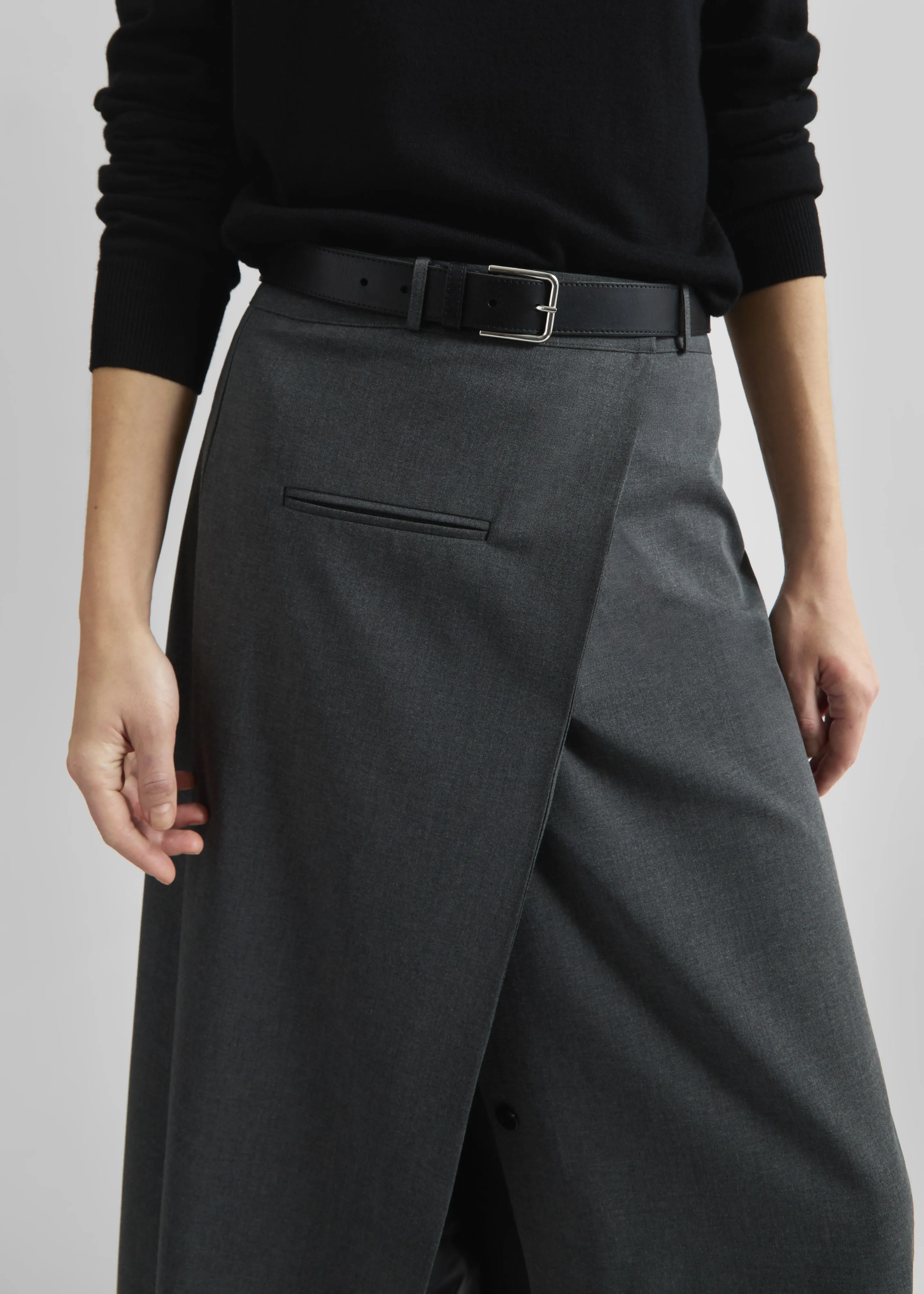 Greven Wrap Skirt - Dark Grey Melange sold by Frankie Shop product image thumbnail 2