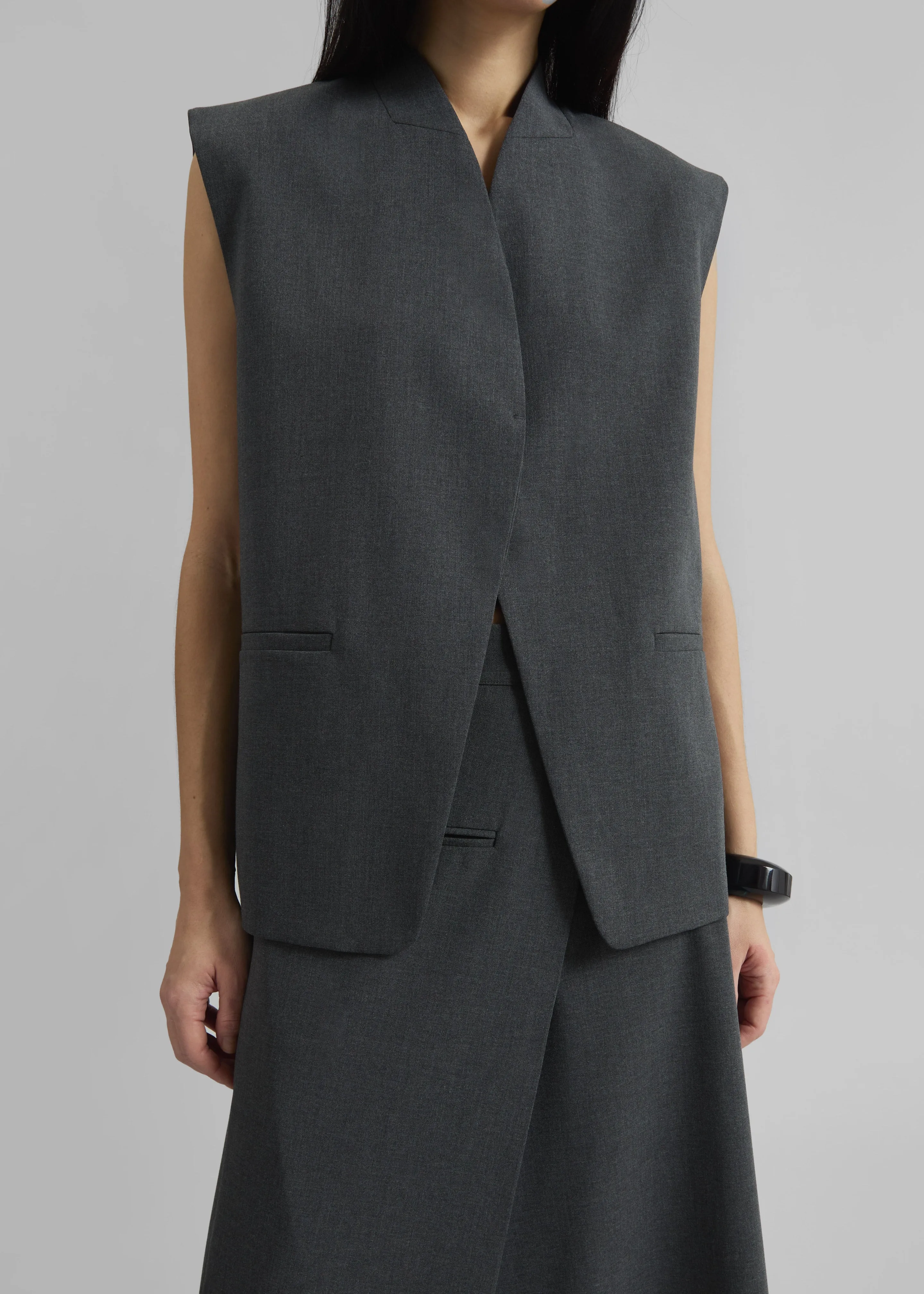 Greven Vest - Dark Grey Melange sold by Frankie Shop product image thumbnail 2