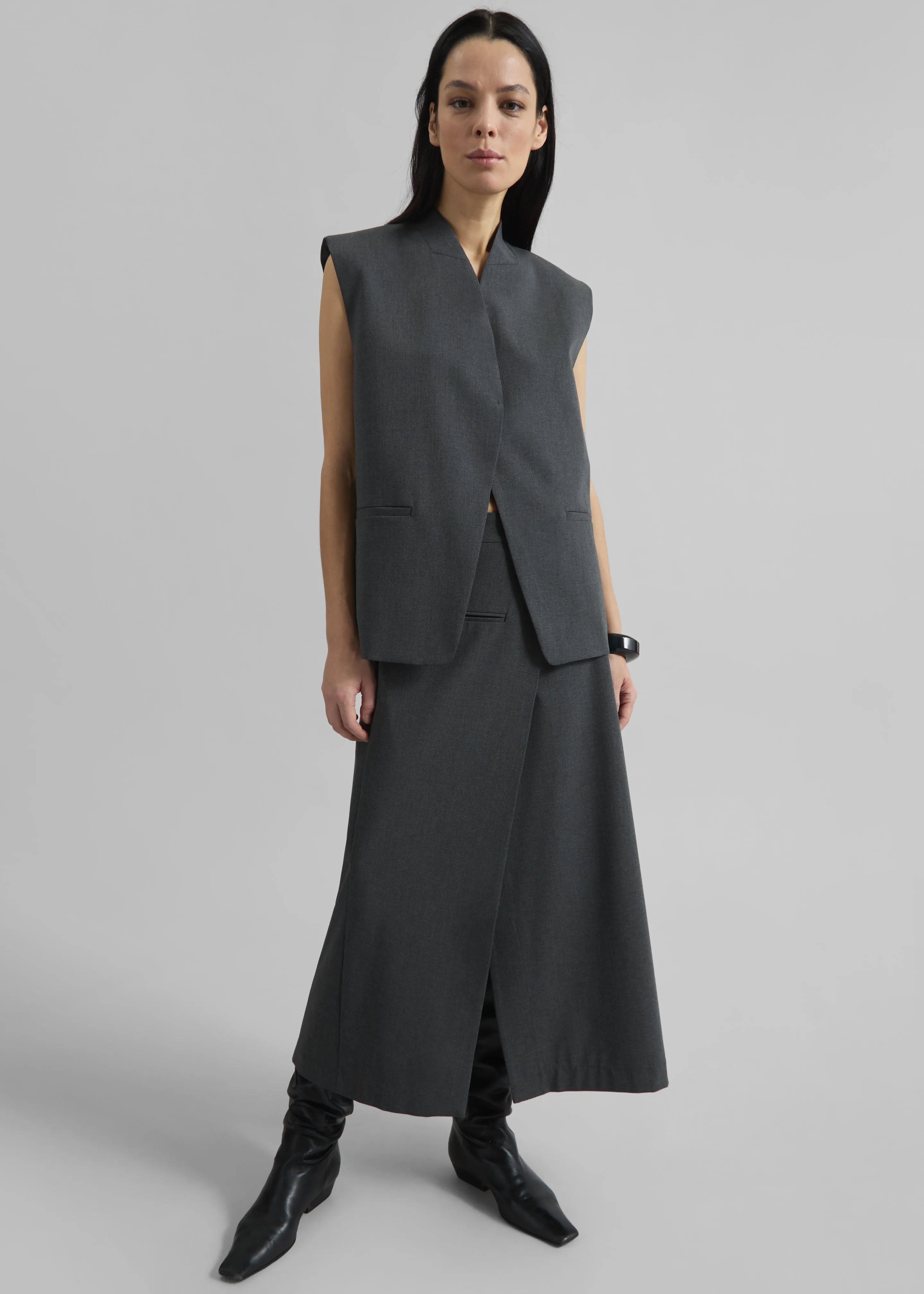 Greven Vest - Dark Grey Melange sold by Frankie Shop product image thumbnail 3