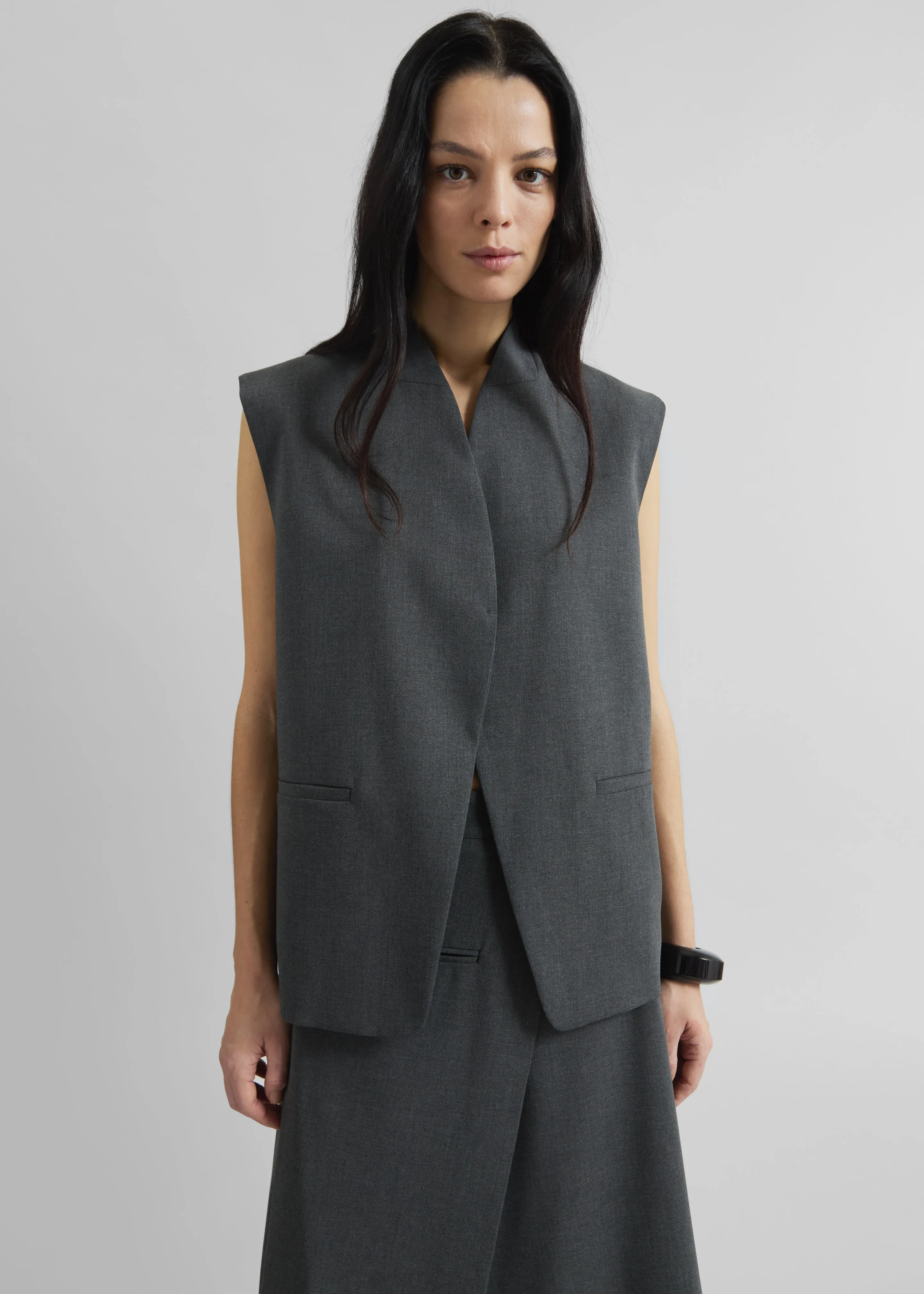Greven Vest - Dark Grey Melange sold by Frankie Shop product image thumbnail 4