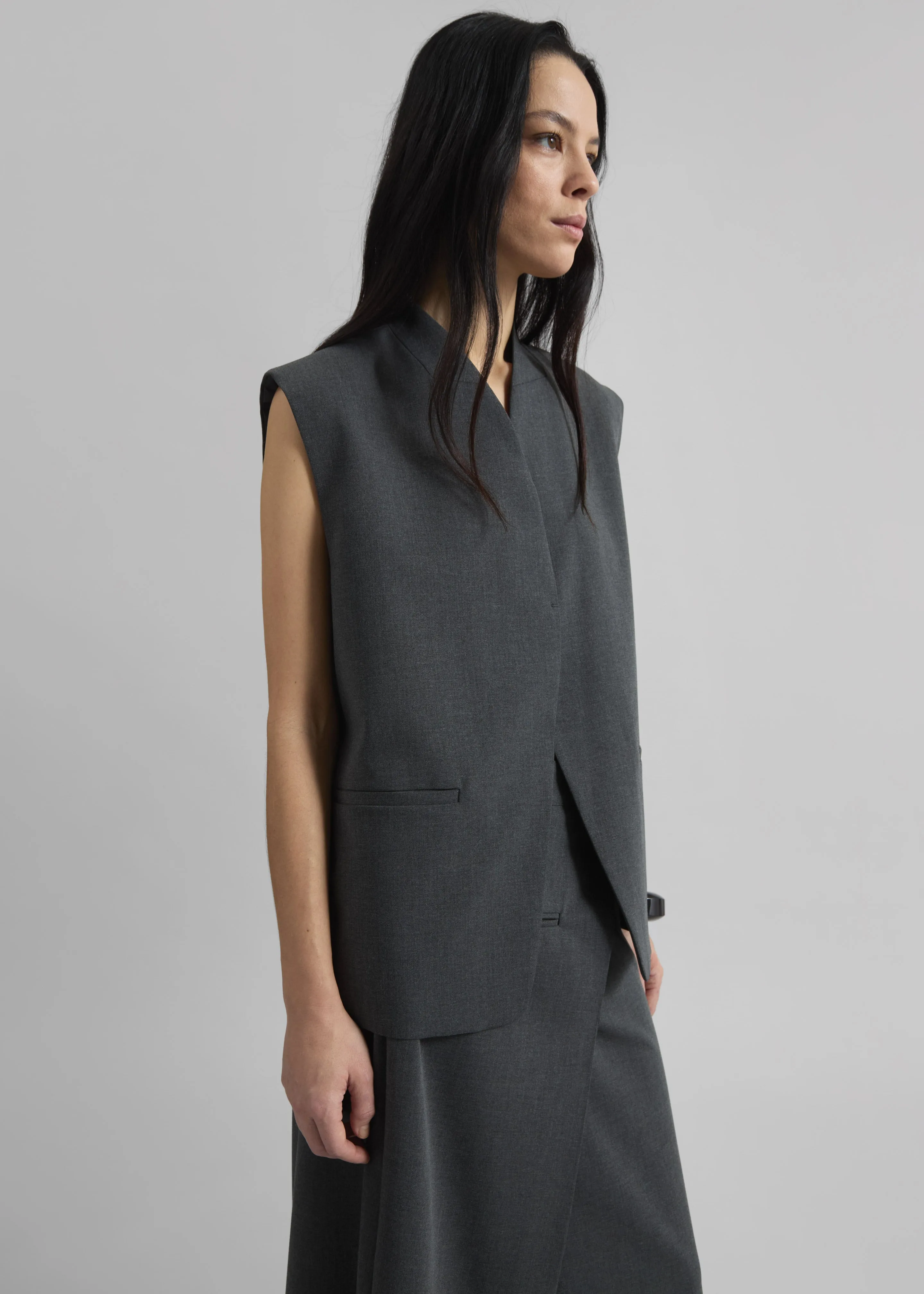Greven Vest - Dark Grey Melange sold by Frankie Shop product image thumbnail 5