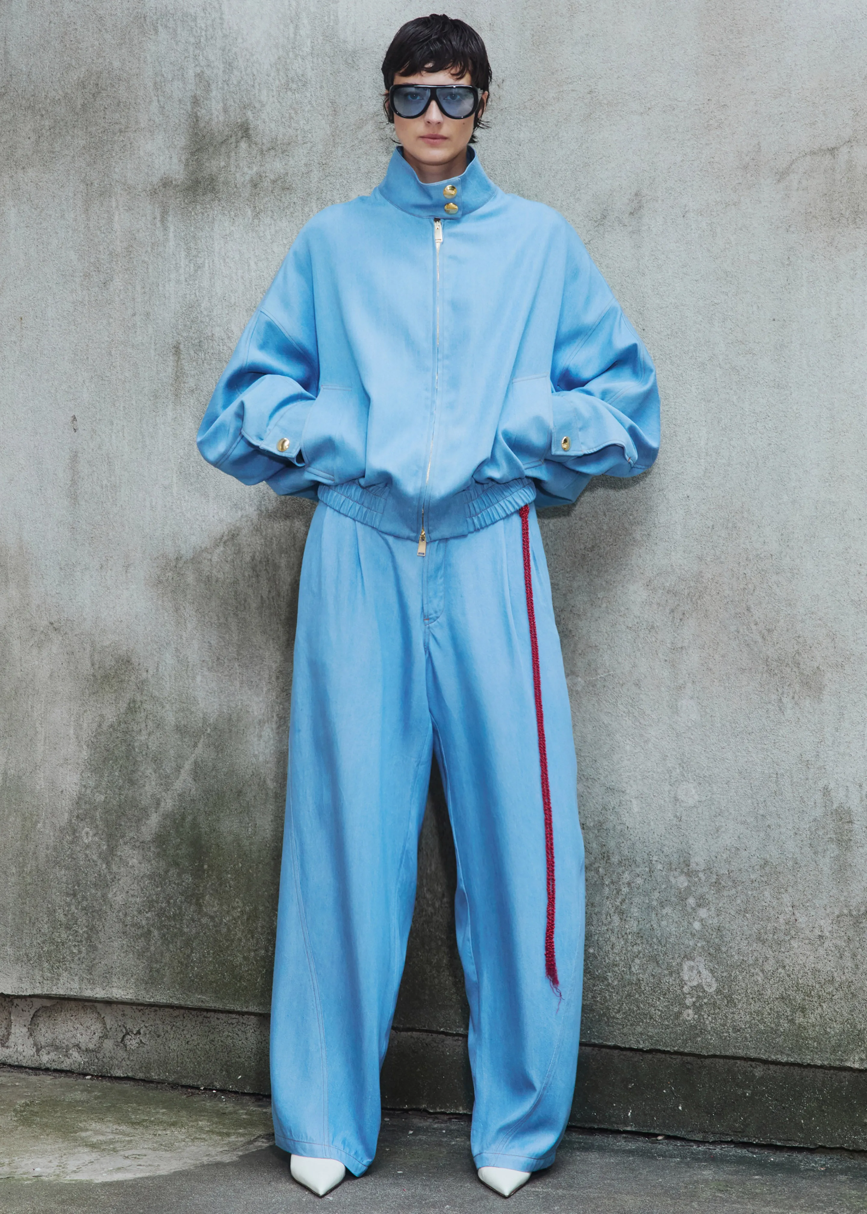 Darkpark Lee Light Bomber - Light Blue sold by Frankie Shop