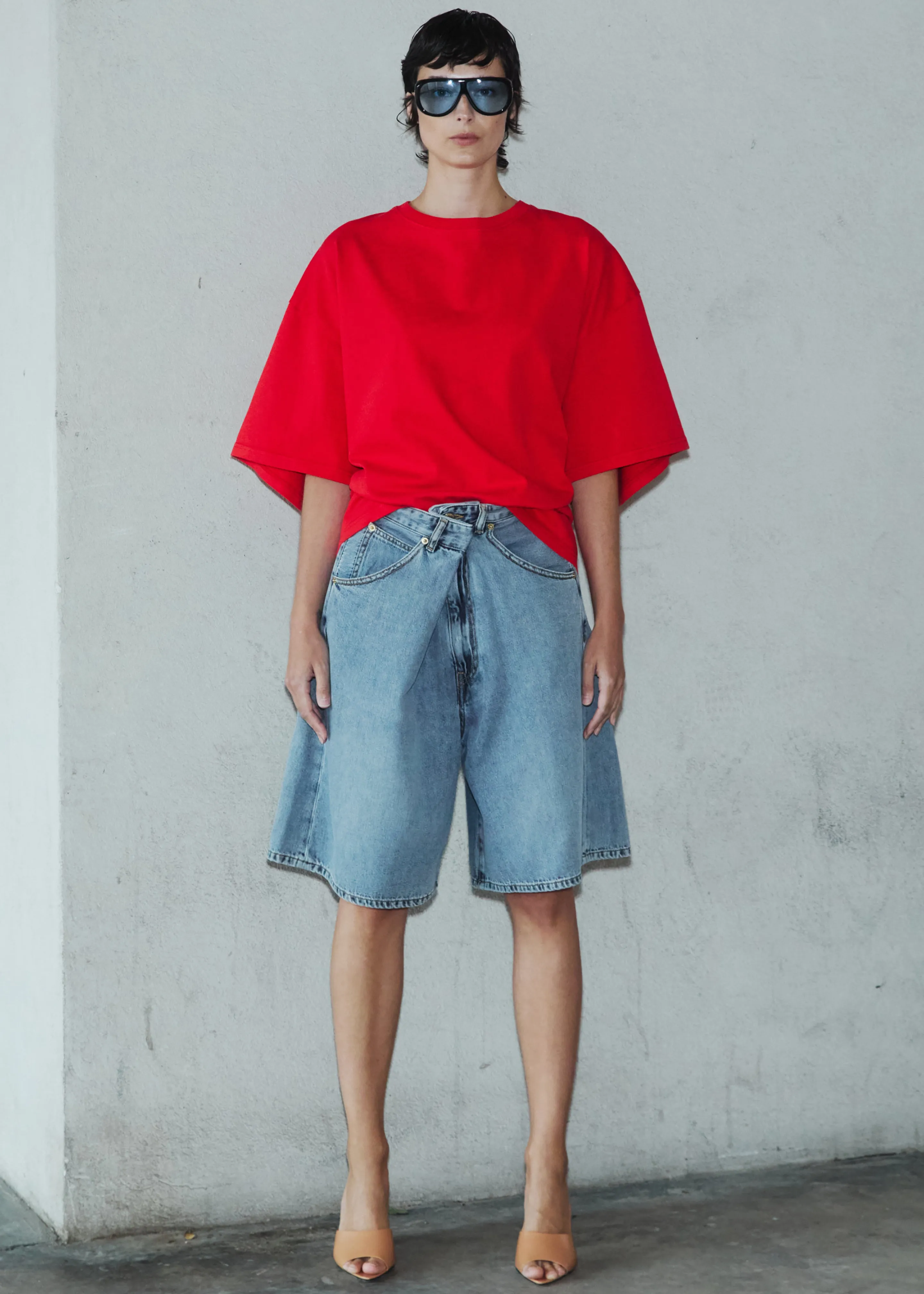 Darkpark Ines Fold Over Shorts - San Fran Blue sold by Frankie Shop product image thumbnail 5