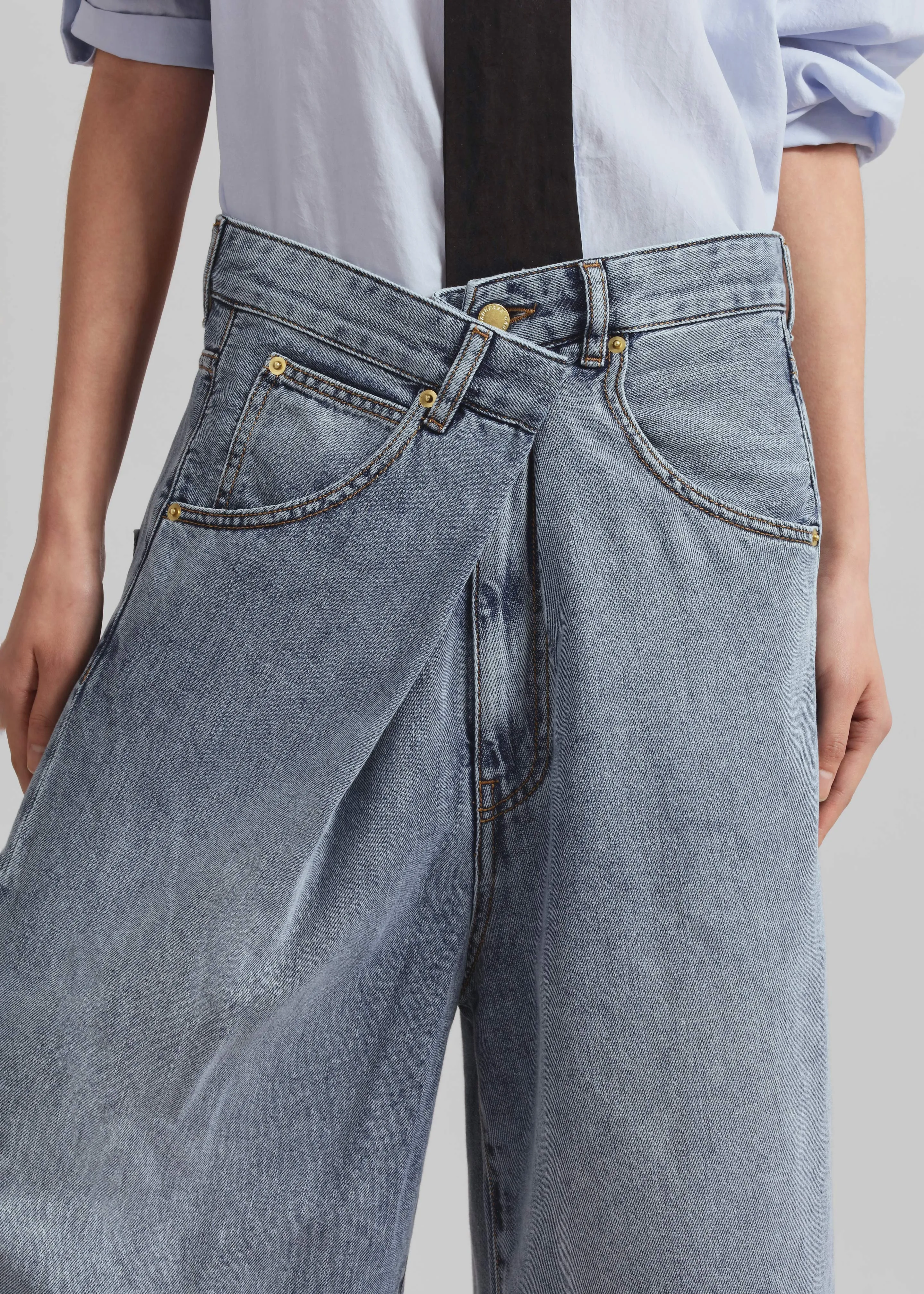 Darkpark Ines Fold Over Shorts - San Fran Blue sold by Frankie Shop product image thumbnail 4